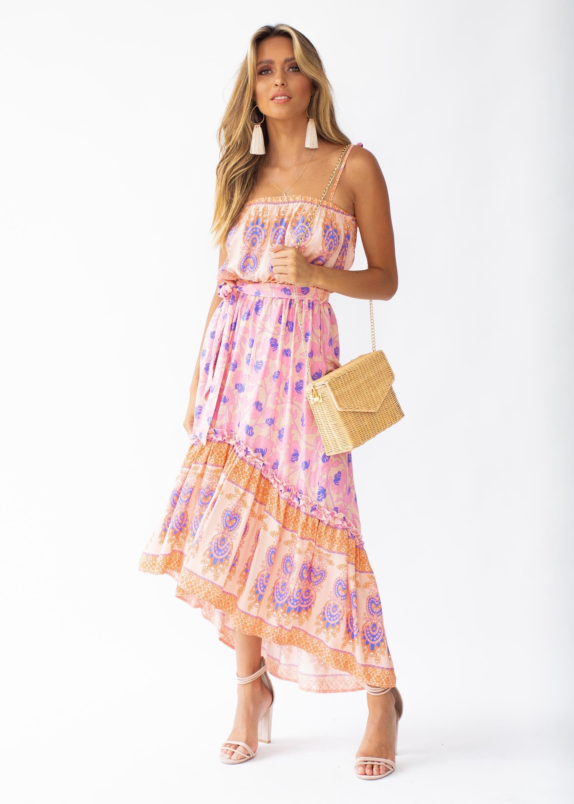 Nathalia Hi-Lo Midi Dress - Malibu