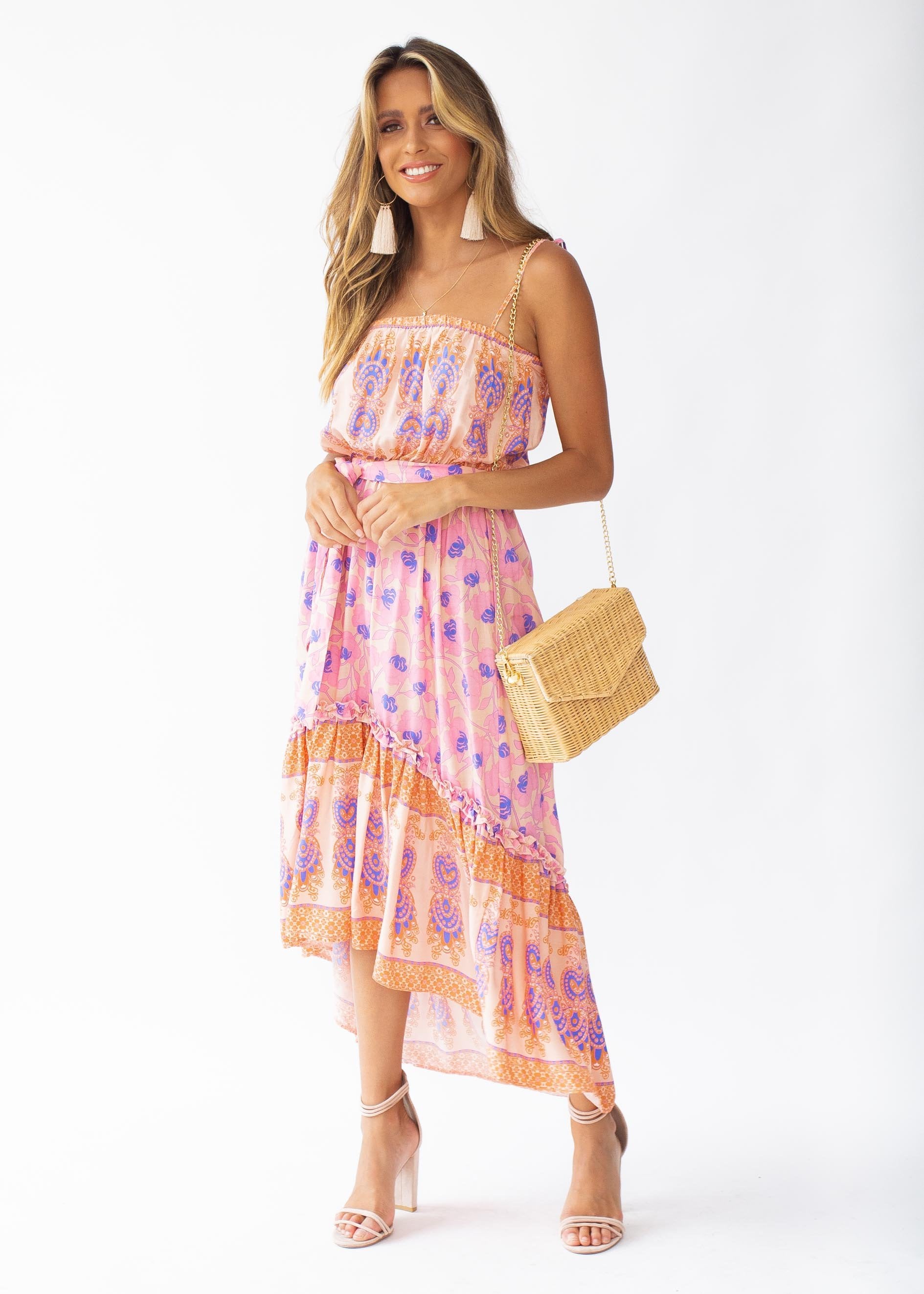 Nathalia Hi-Lo Midi Dress - Malibu