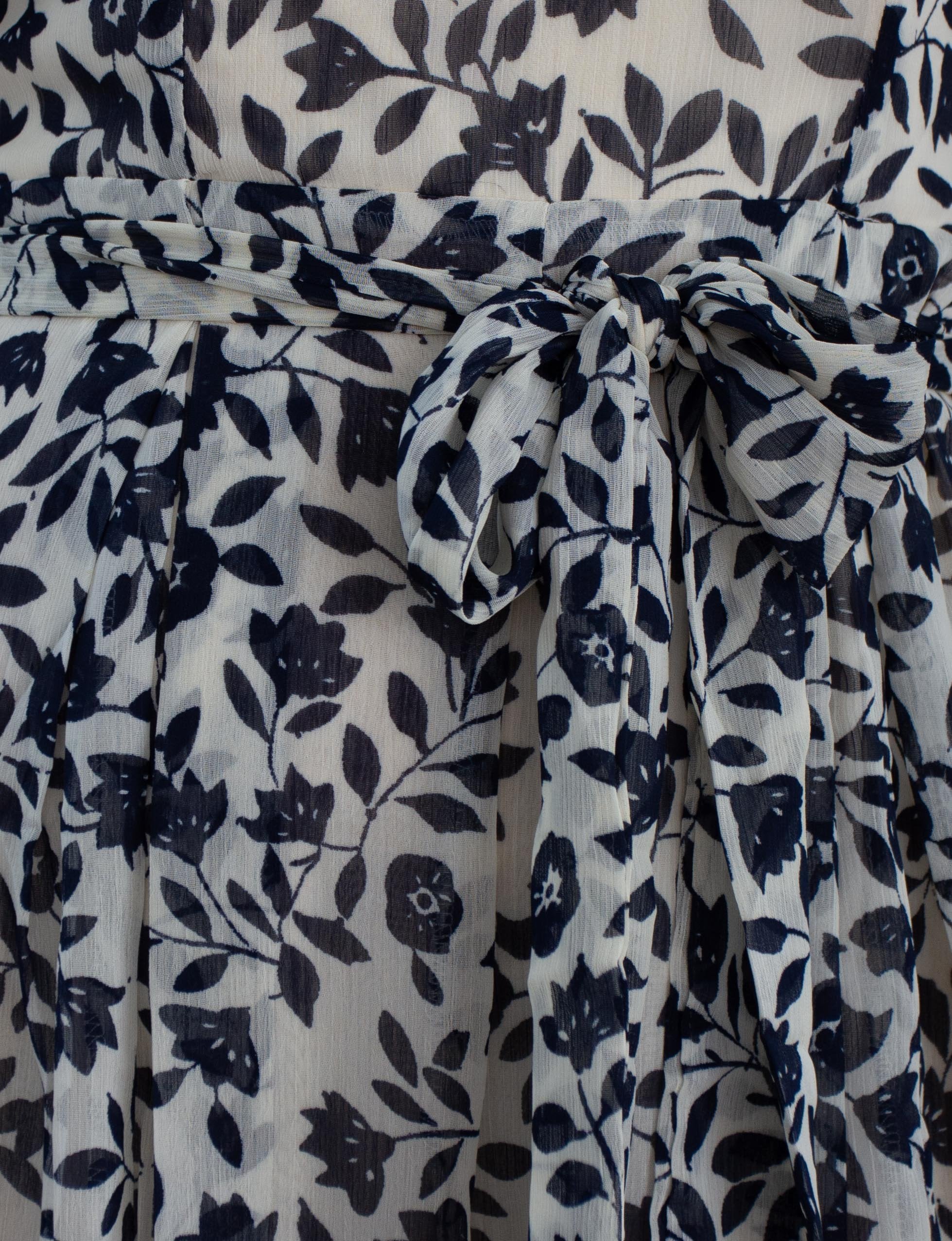 Siren Off Shoulder Pantsuit - Navy Floral