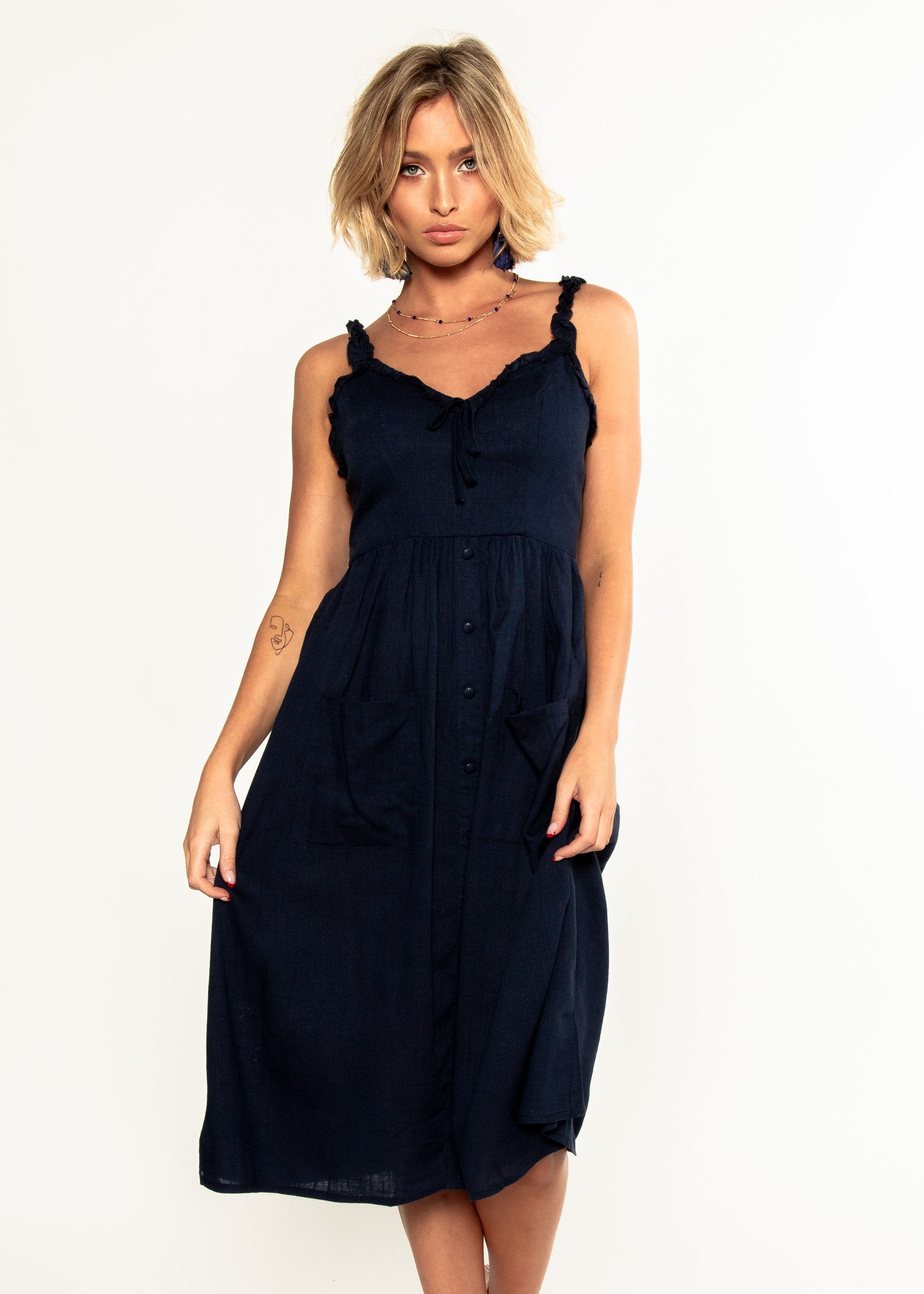 Alara Midi Dress - Navy