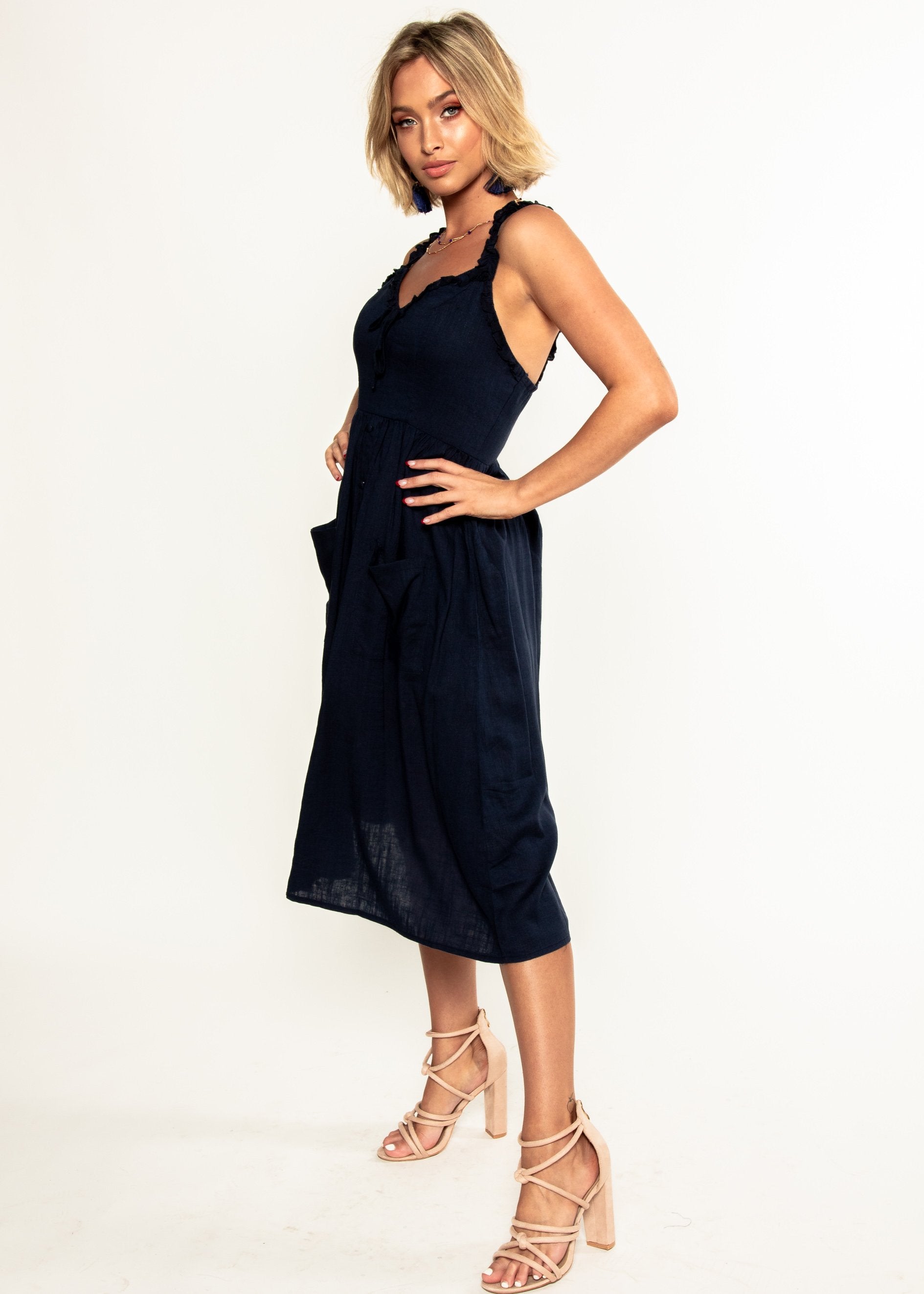 Alara Midi Dress - Navy