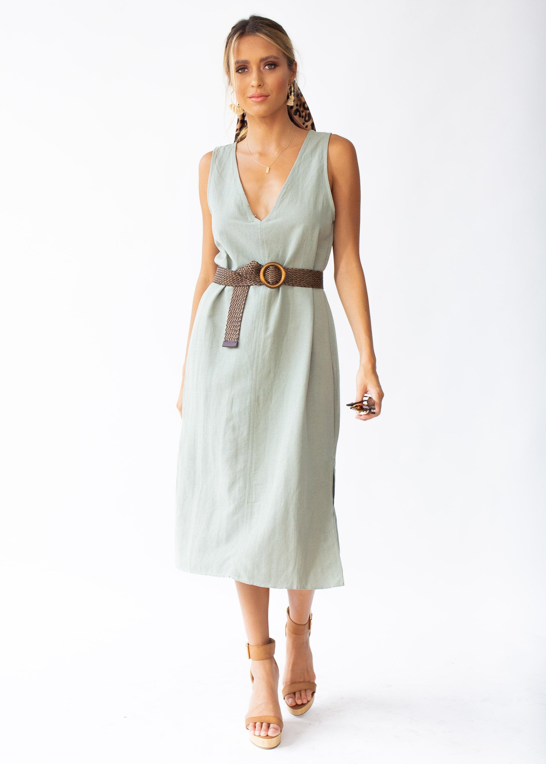 Flynn Midi Dress - Khaki