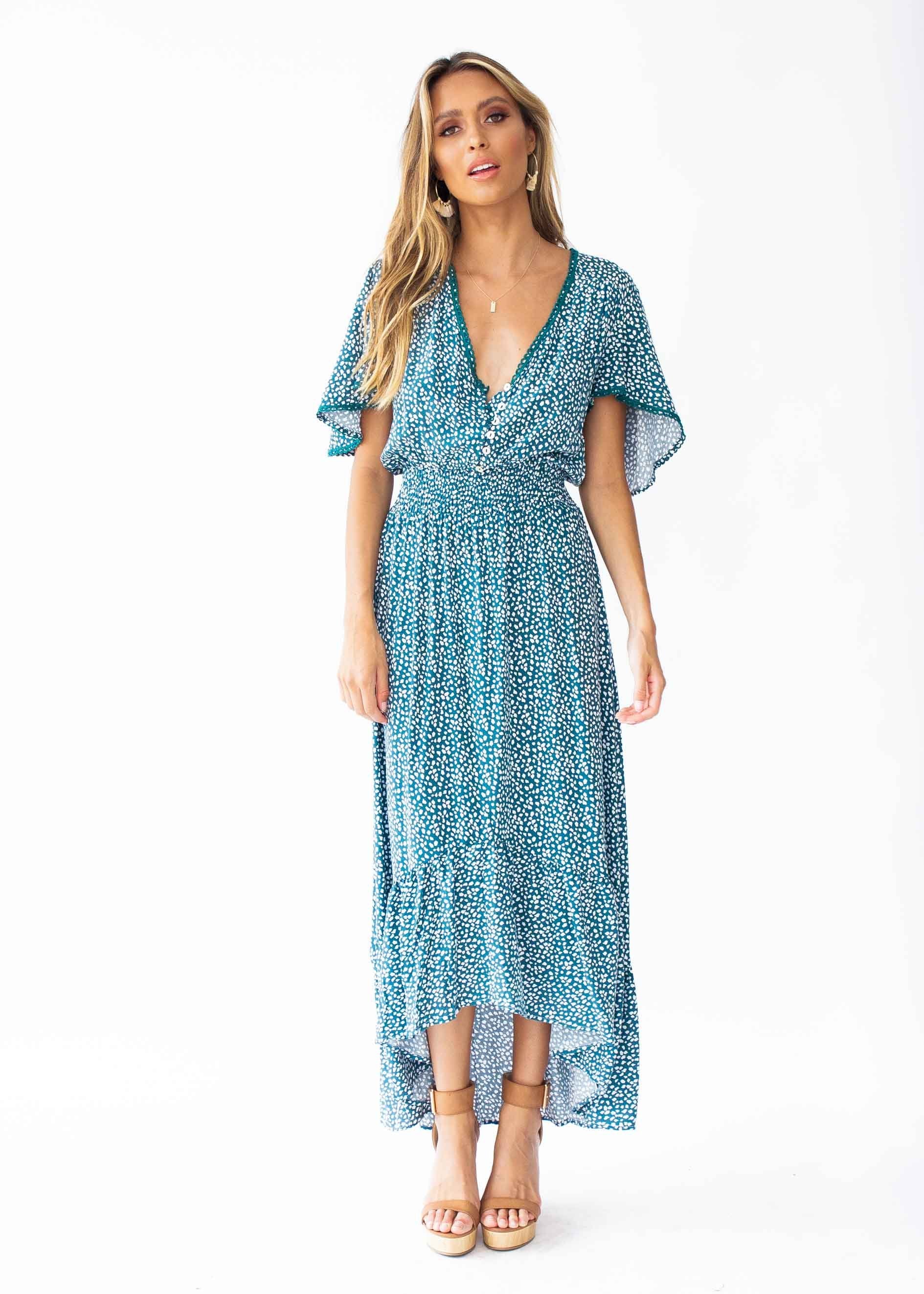 California Valley Midi Dress - Emerald
