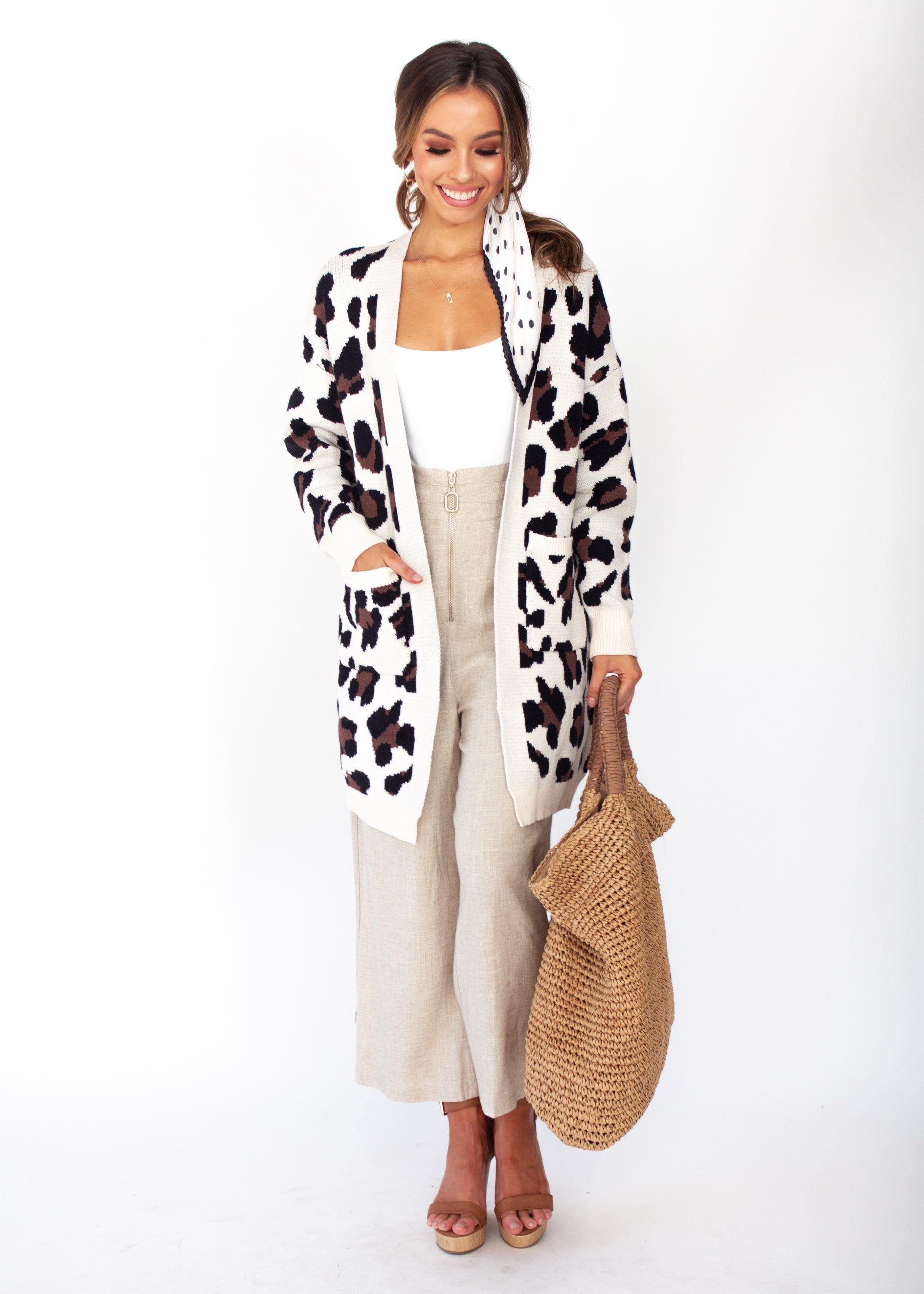 Better Than Ever Cardigan - Cream Leopard Print