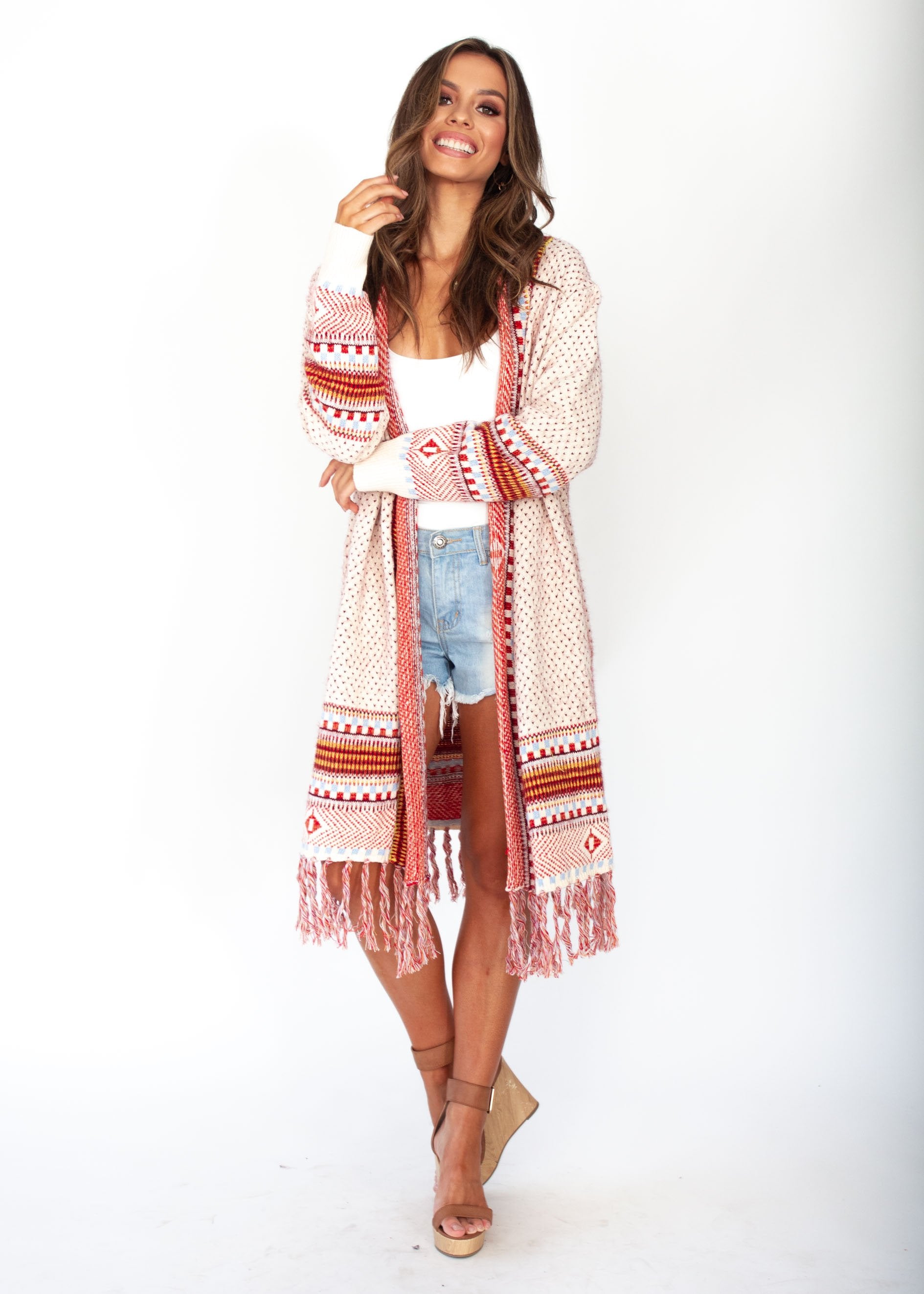 In The Air Aztec Cardigan - Cream