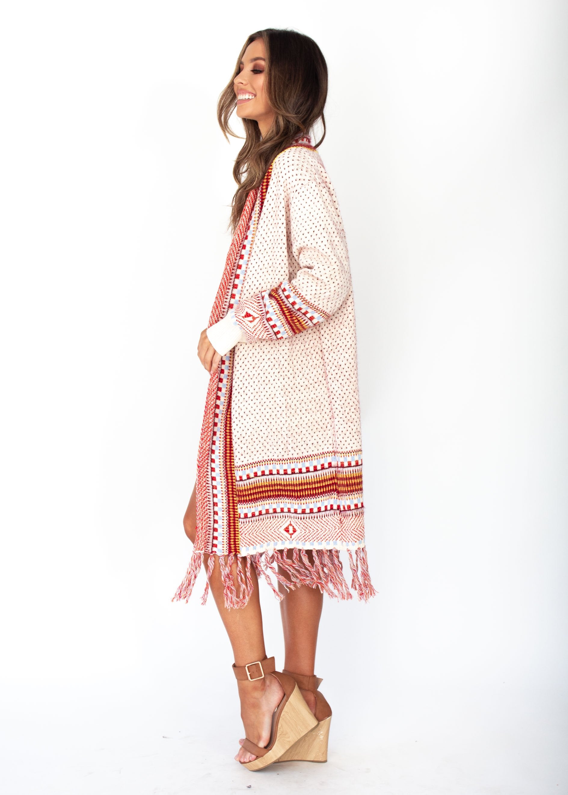 In The Air Aztec Cardigan - Cream