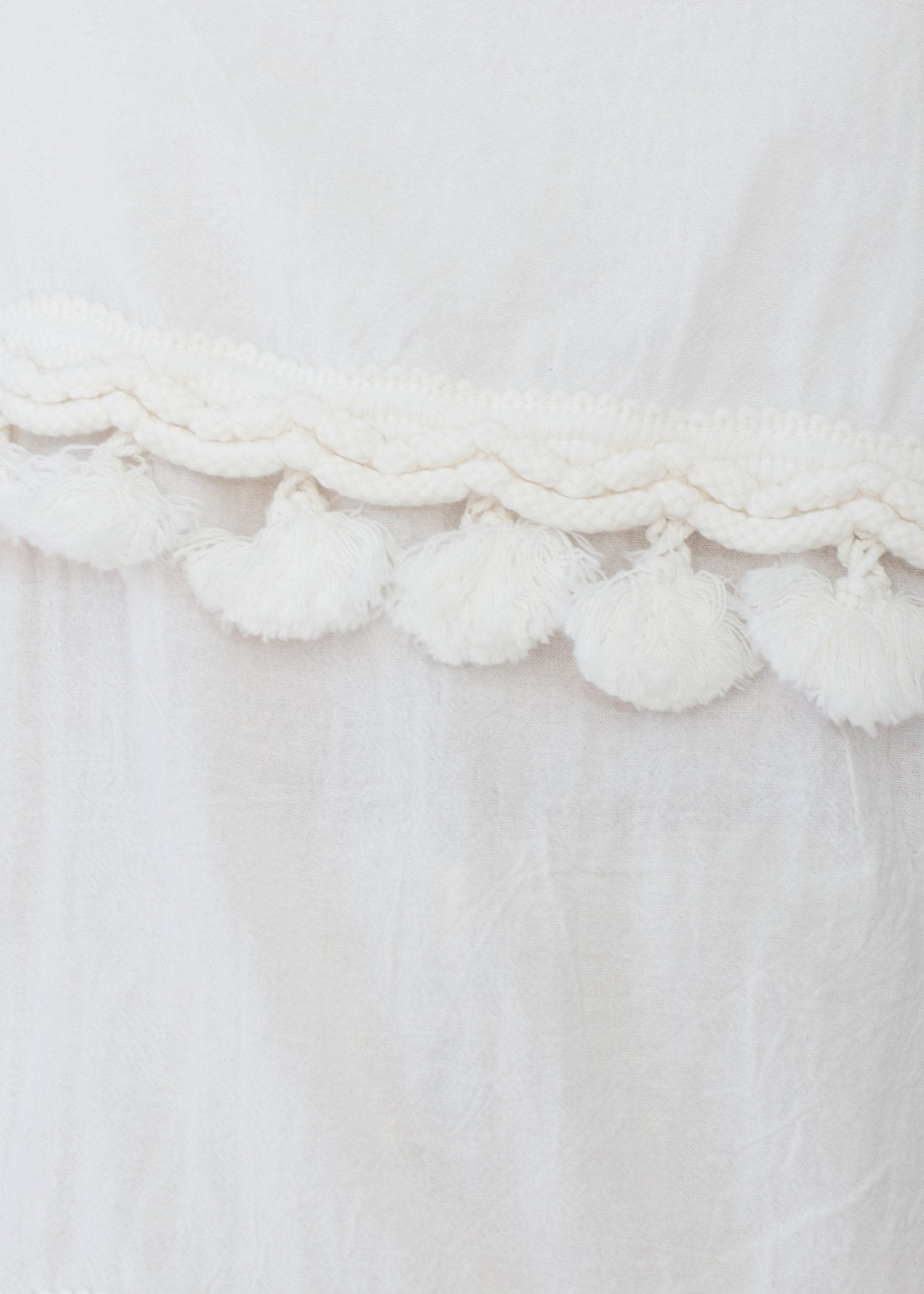 Bare Love Tassel Singlet Top - White