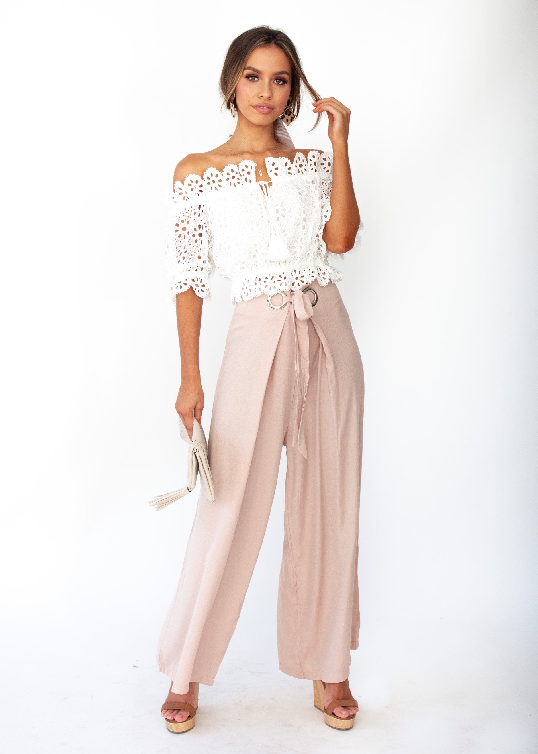 High Energy Wide Leg Pants - Blush