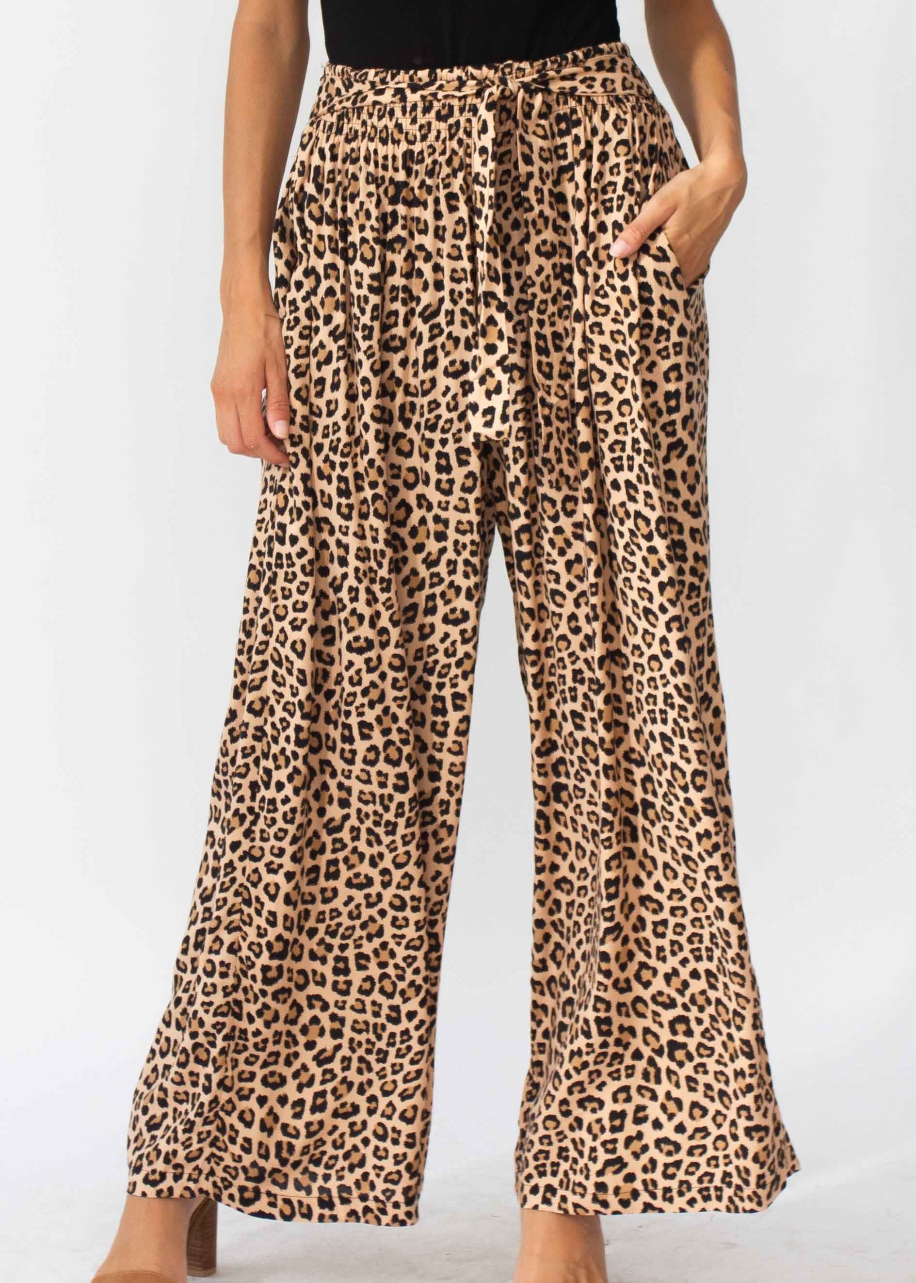 Tori Wide Leg Pants - Leopard