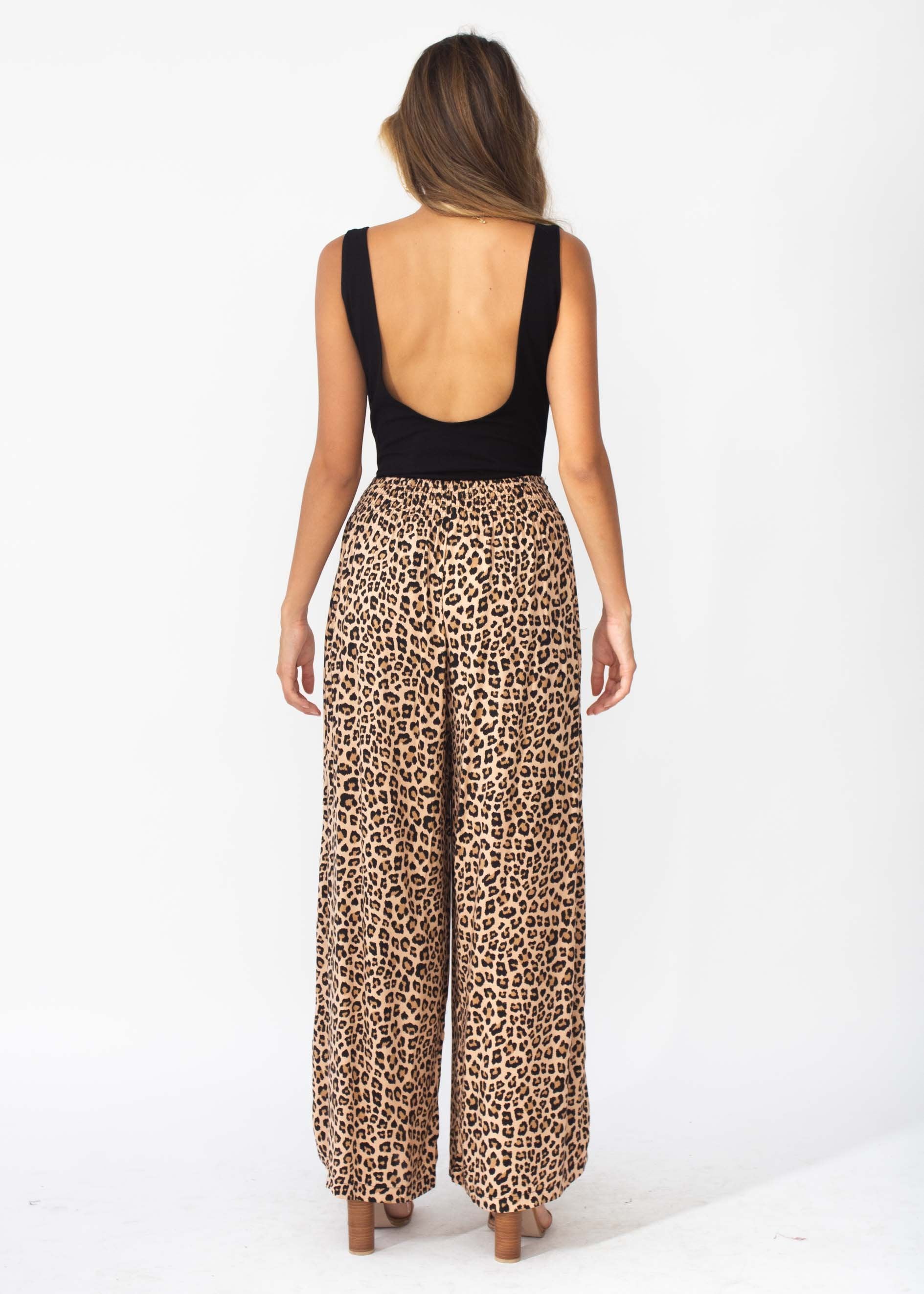 Tori Wide Leg Pants - Leopard