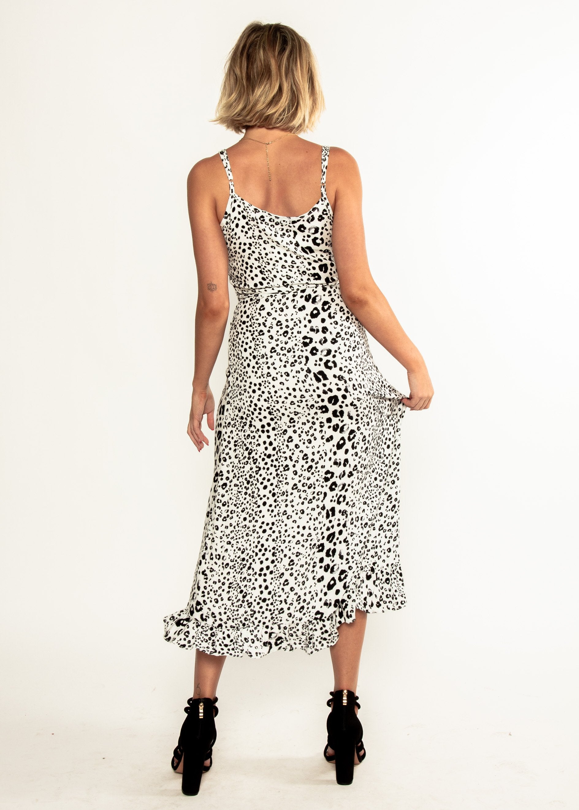 Naoise Wrap Maxi Dress - Snow Leopard