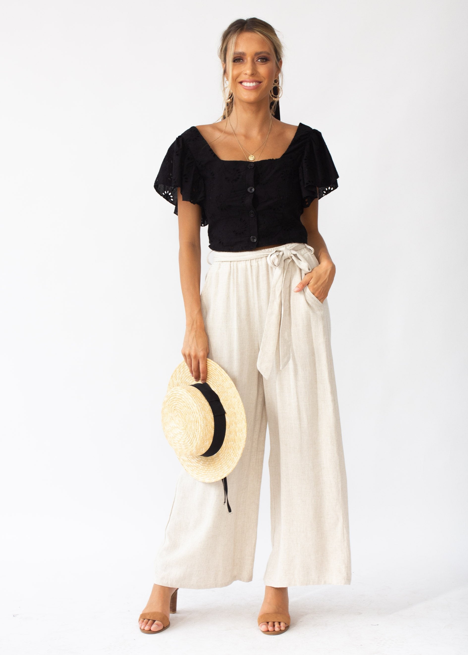Open Road Linen Pants - Natural