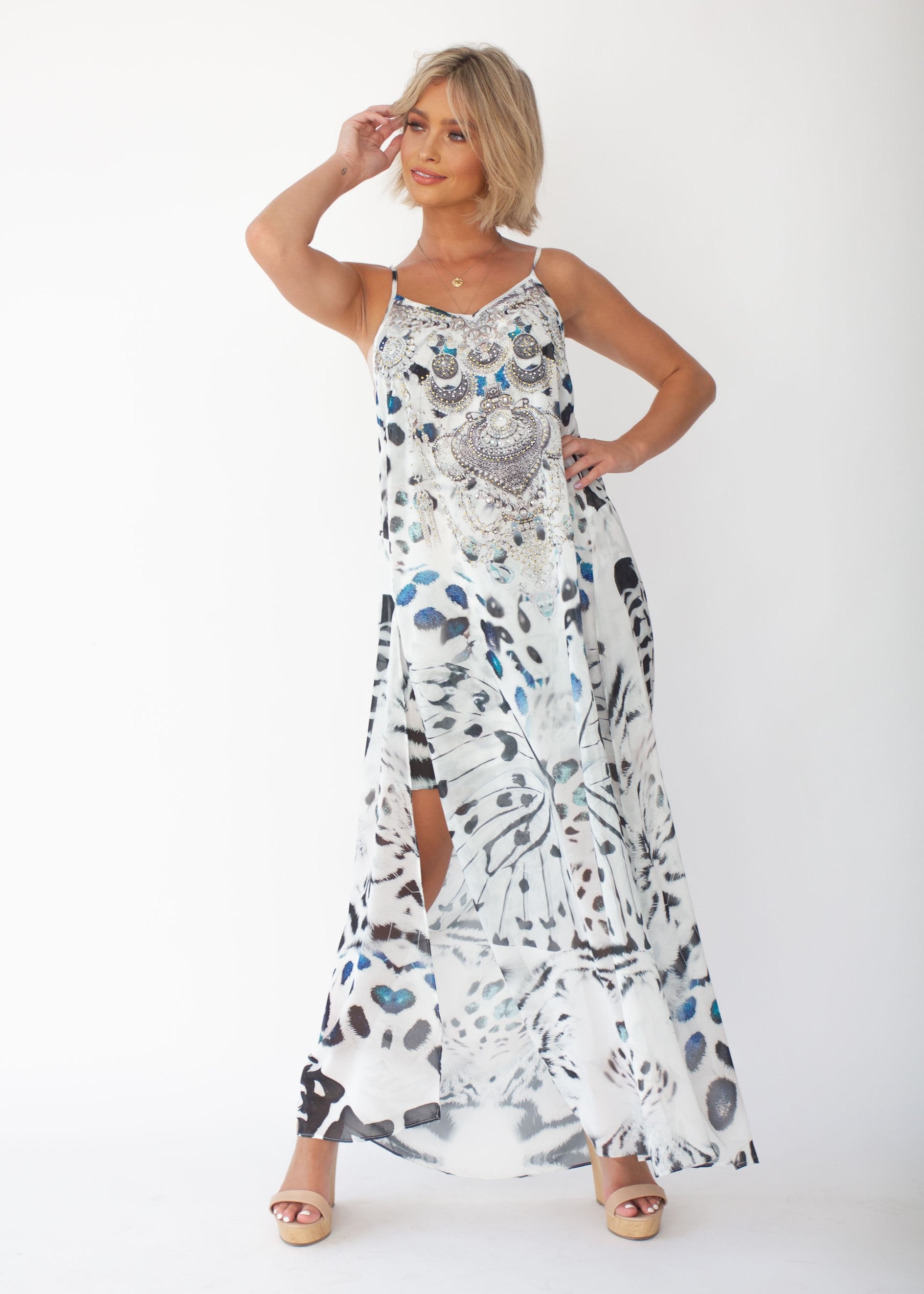Lost Lotus Chiffon Maxi - Crystalize