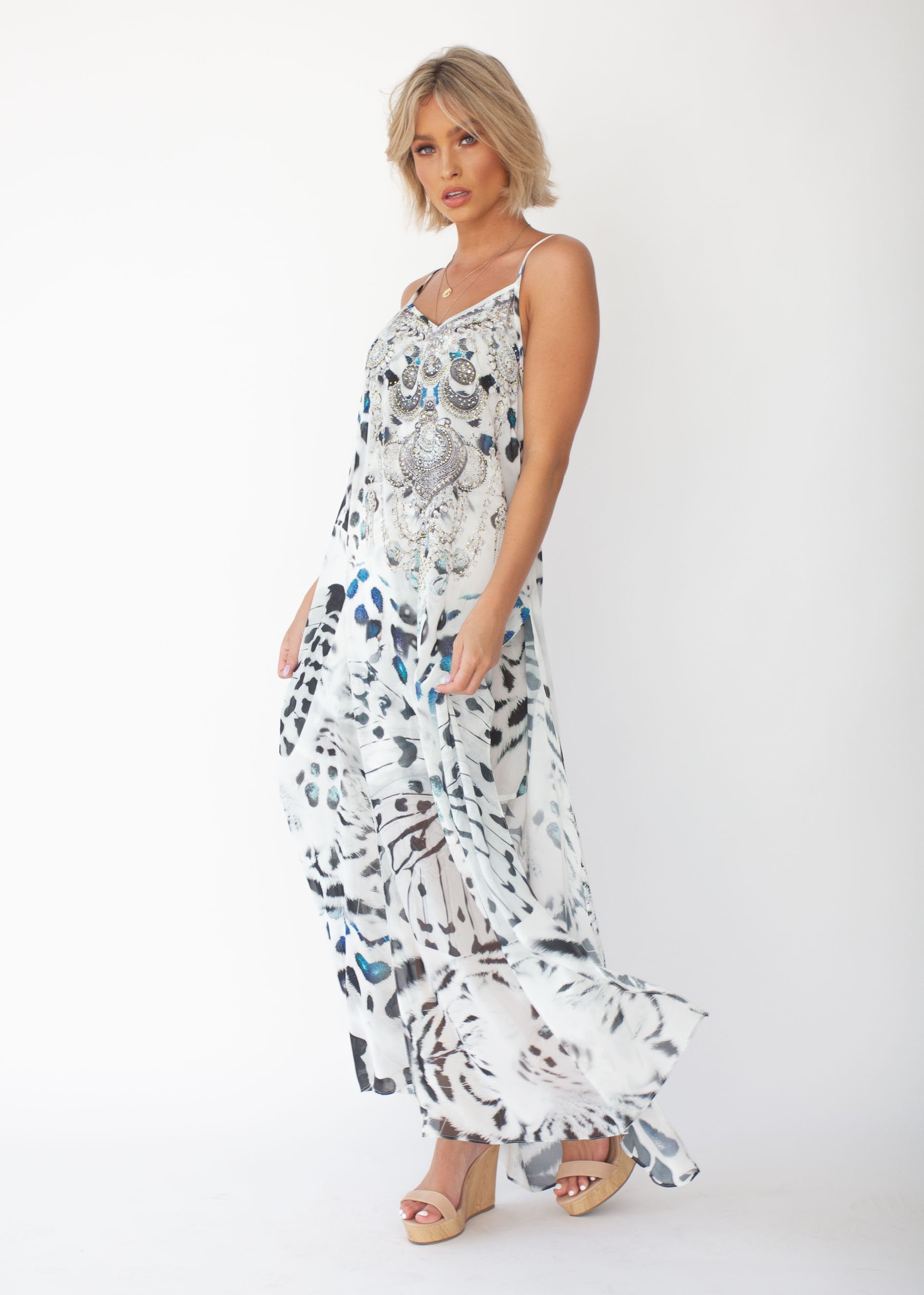 Lost Lotus Chiffon Maxi - Crystalize