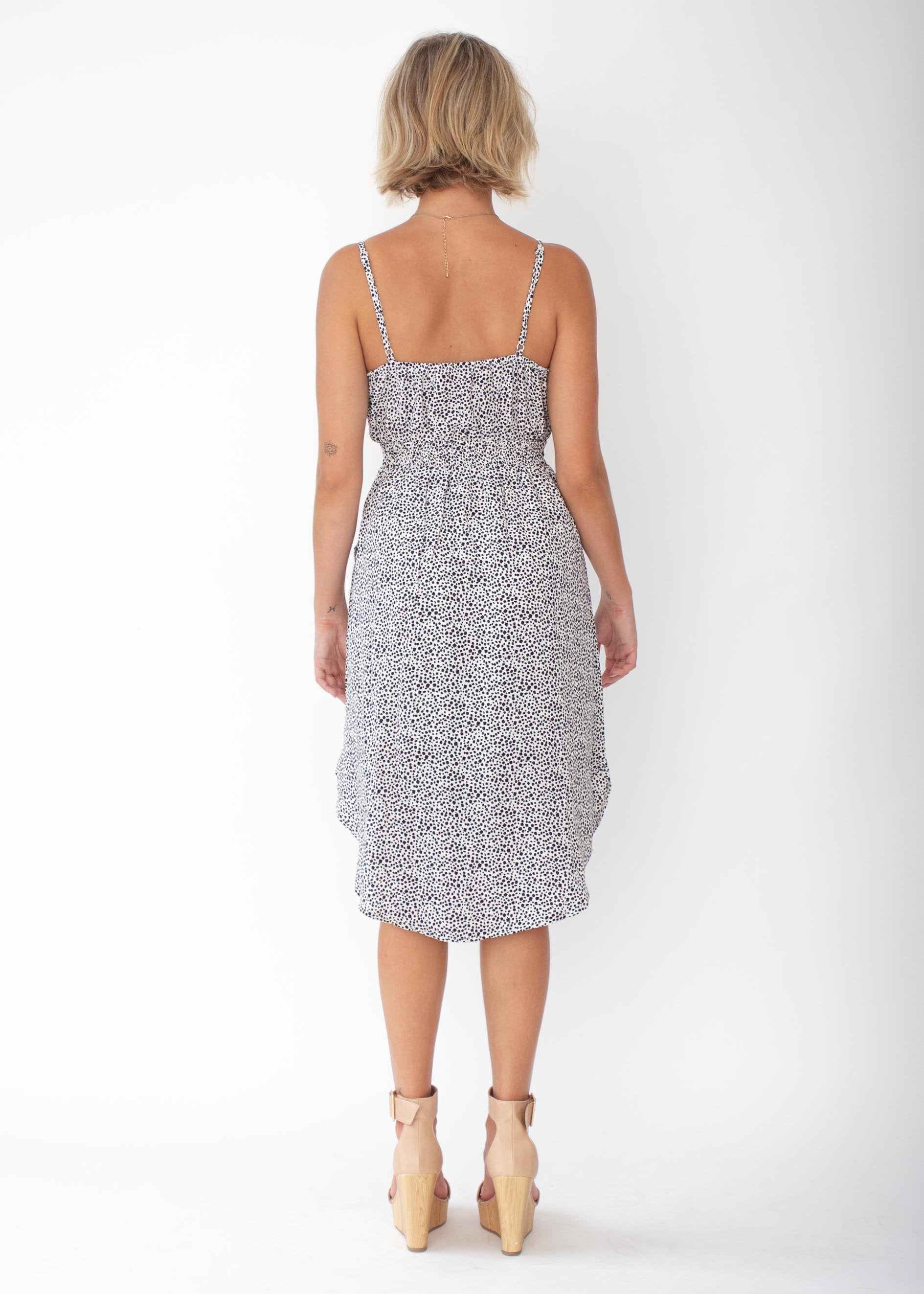Love No More Midi Dress - White Dot
