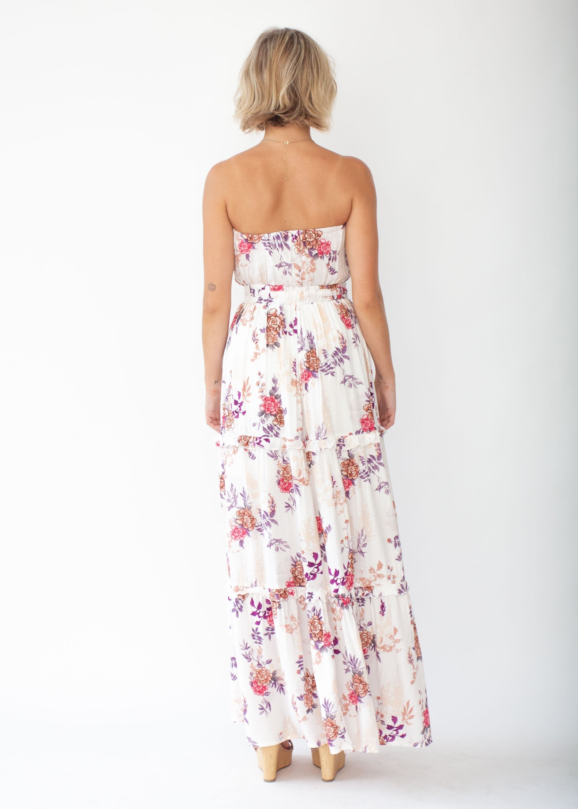 Lucina Strapless Maxi Dress - Floral Bliss