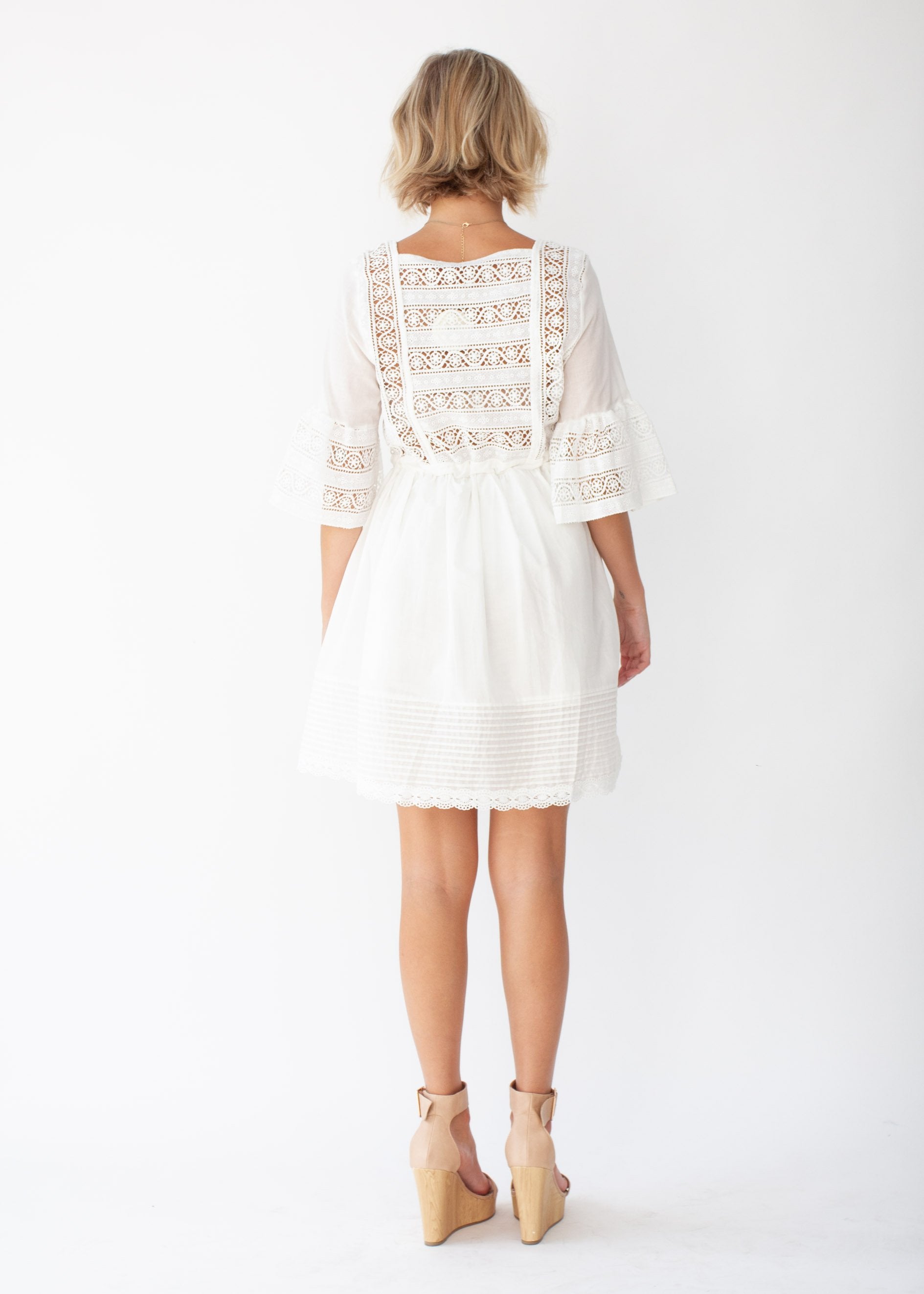 Heidi Sky Swing Dress - White