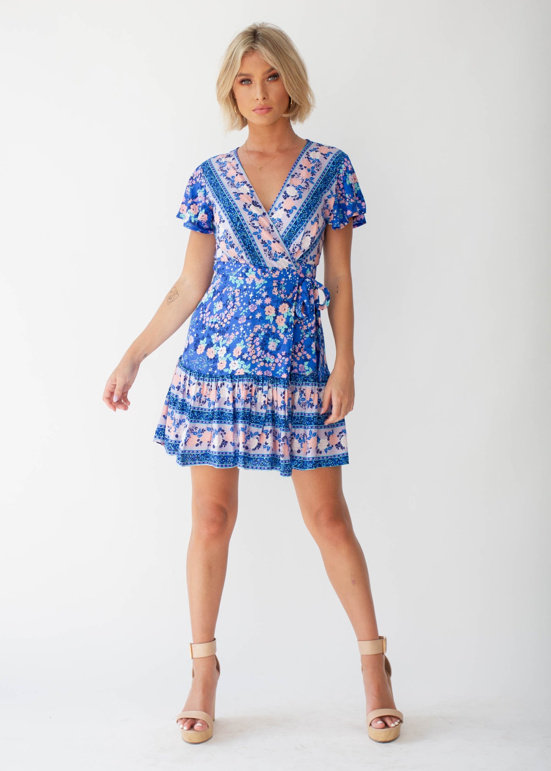 Le Sienna Wrap Dress - Sapphire