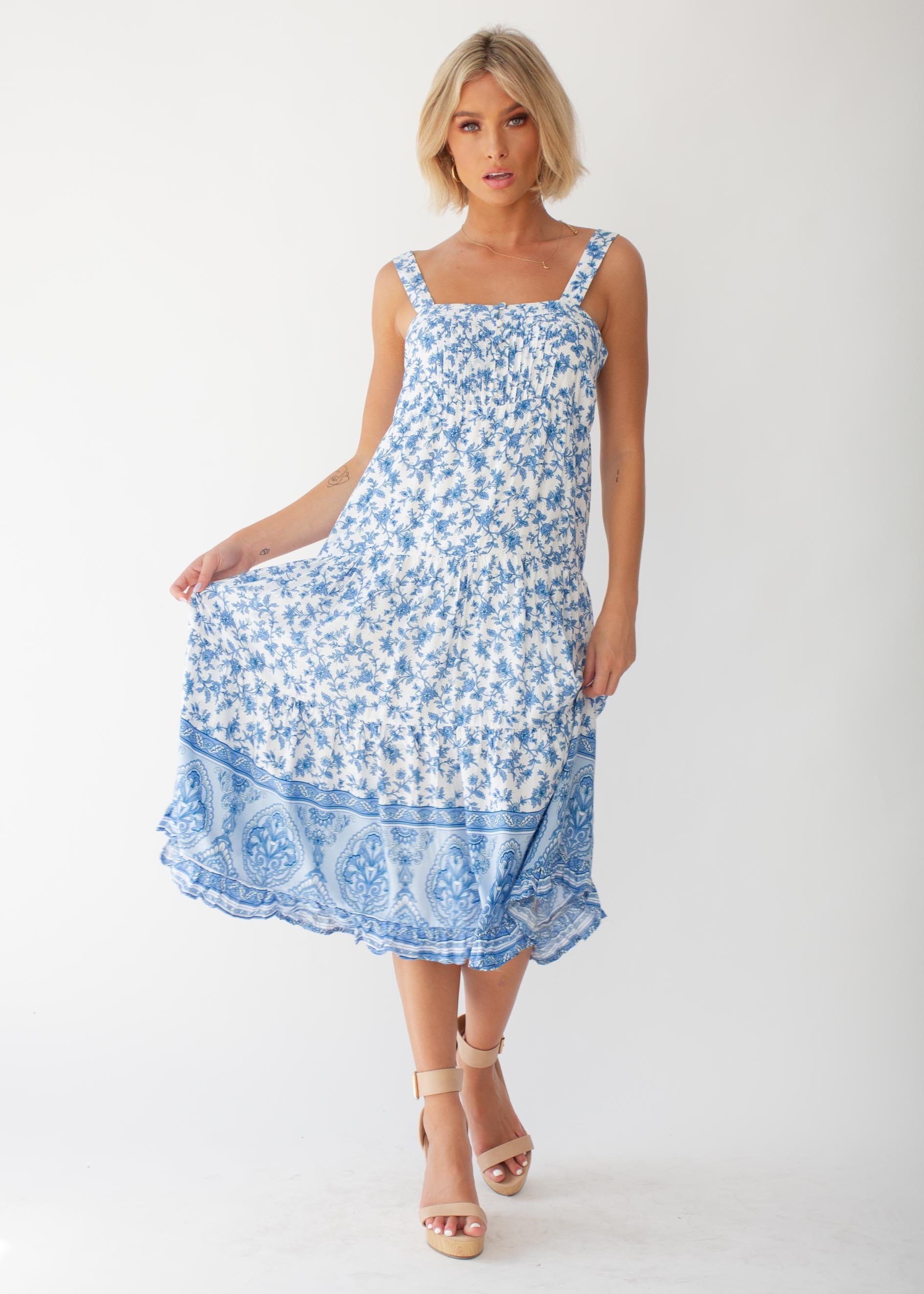 Sweet Life Midi Dress - Blue Dawn