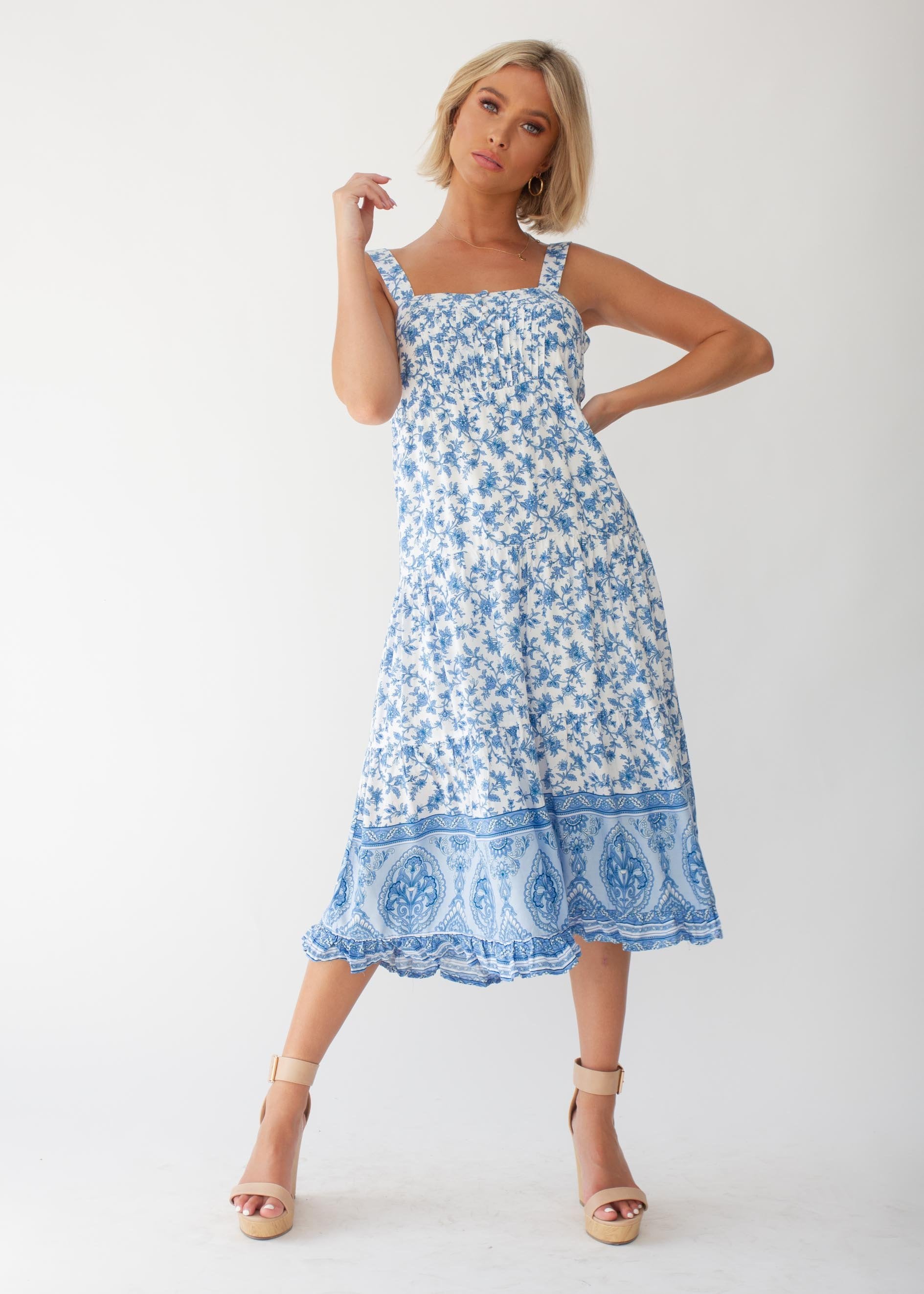 Sweet Life Midi Dress - Blue Dawn
