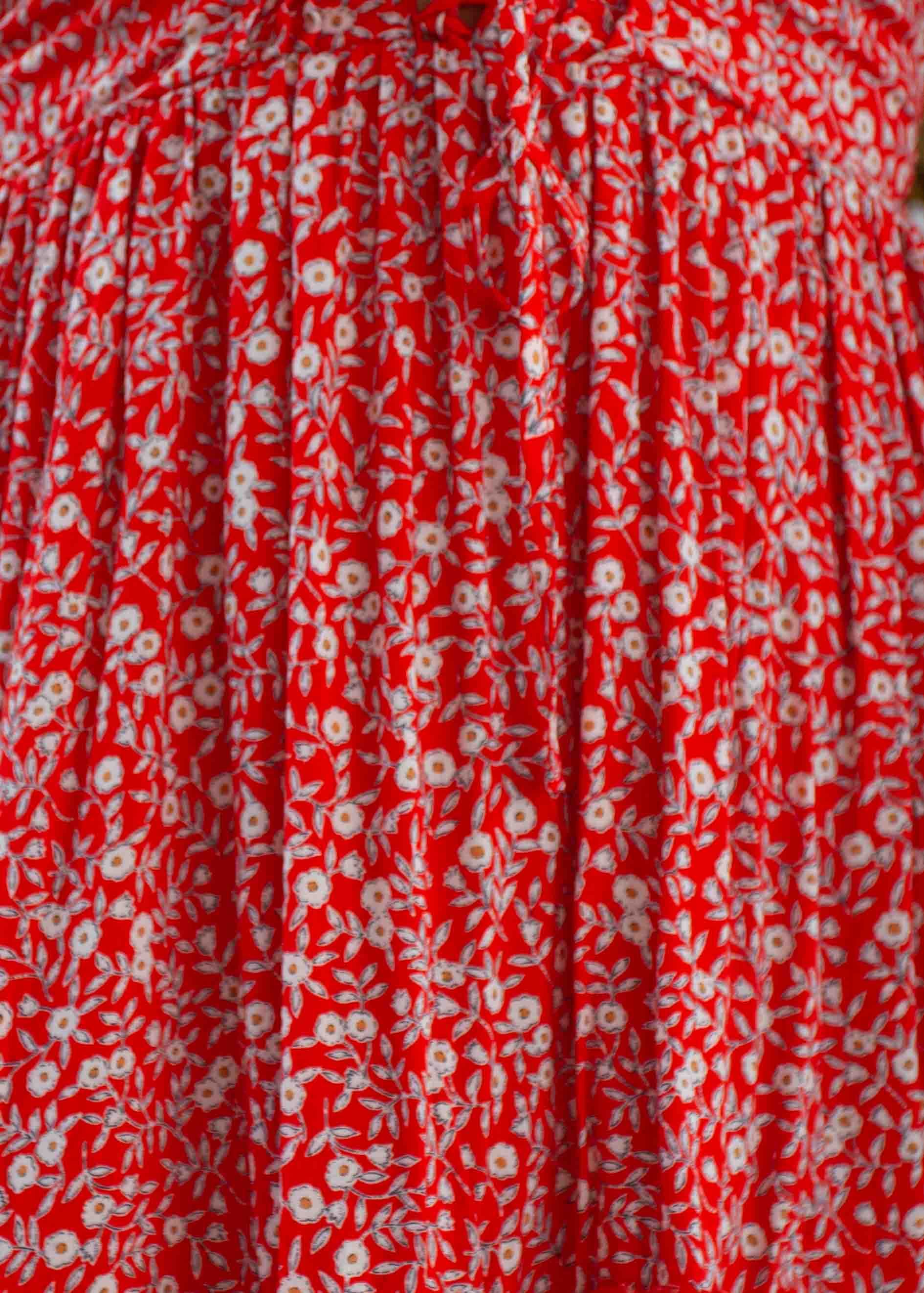 Beatrice Swing Dress - Red Floral