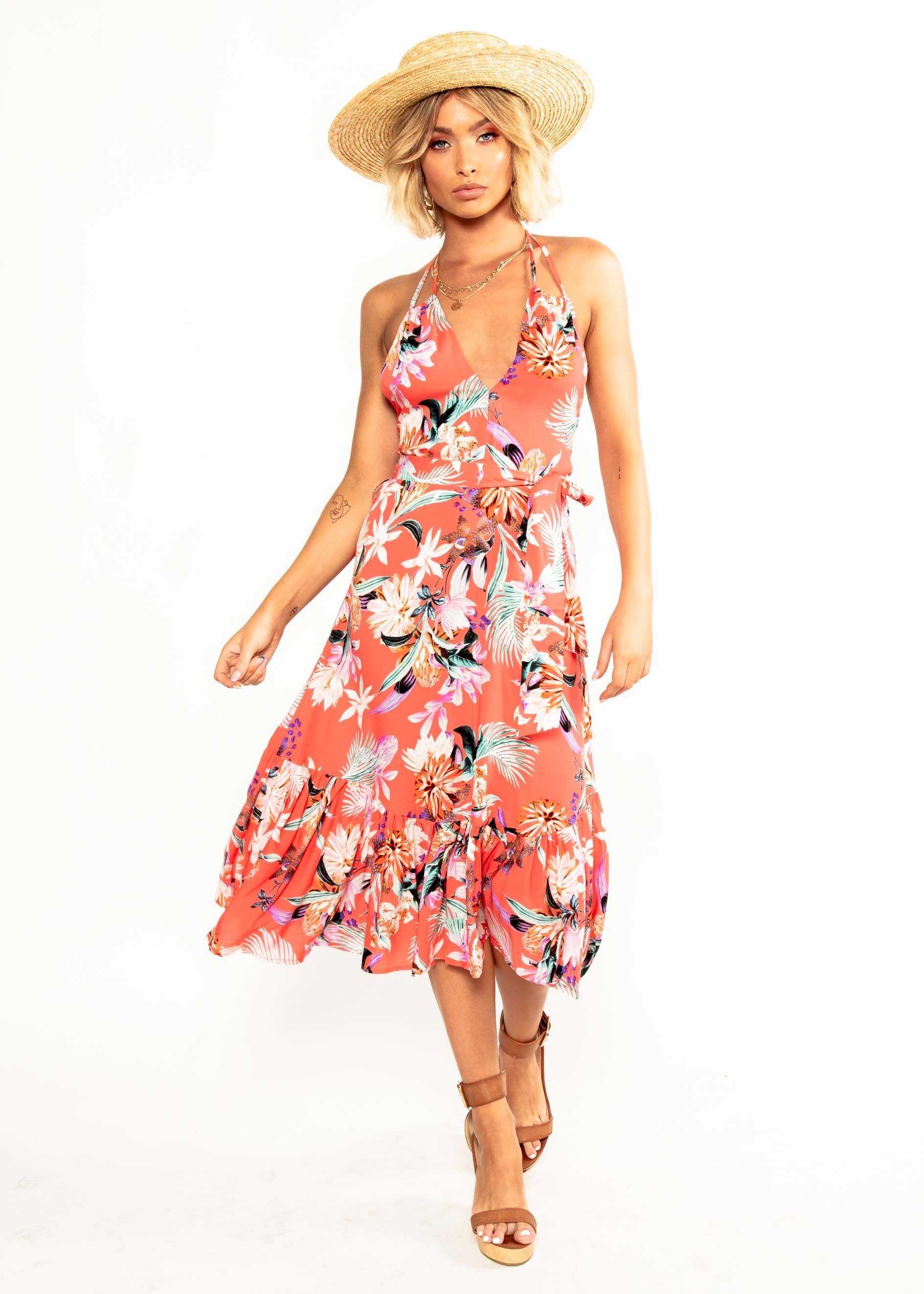 Elite Halter Midi Dress - Brixton