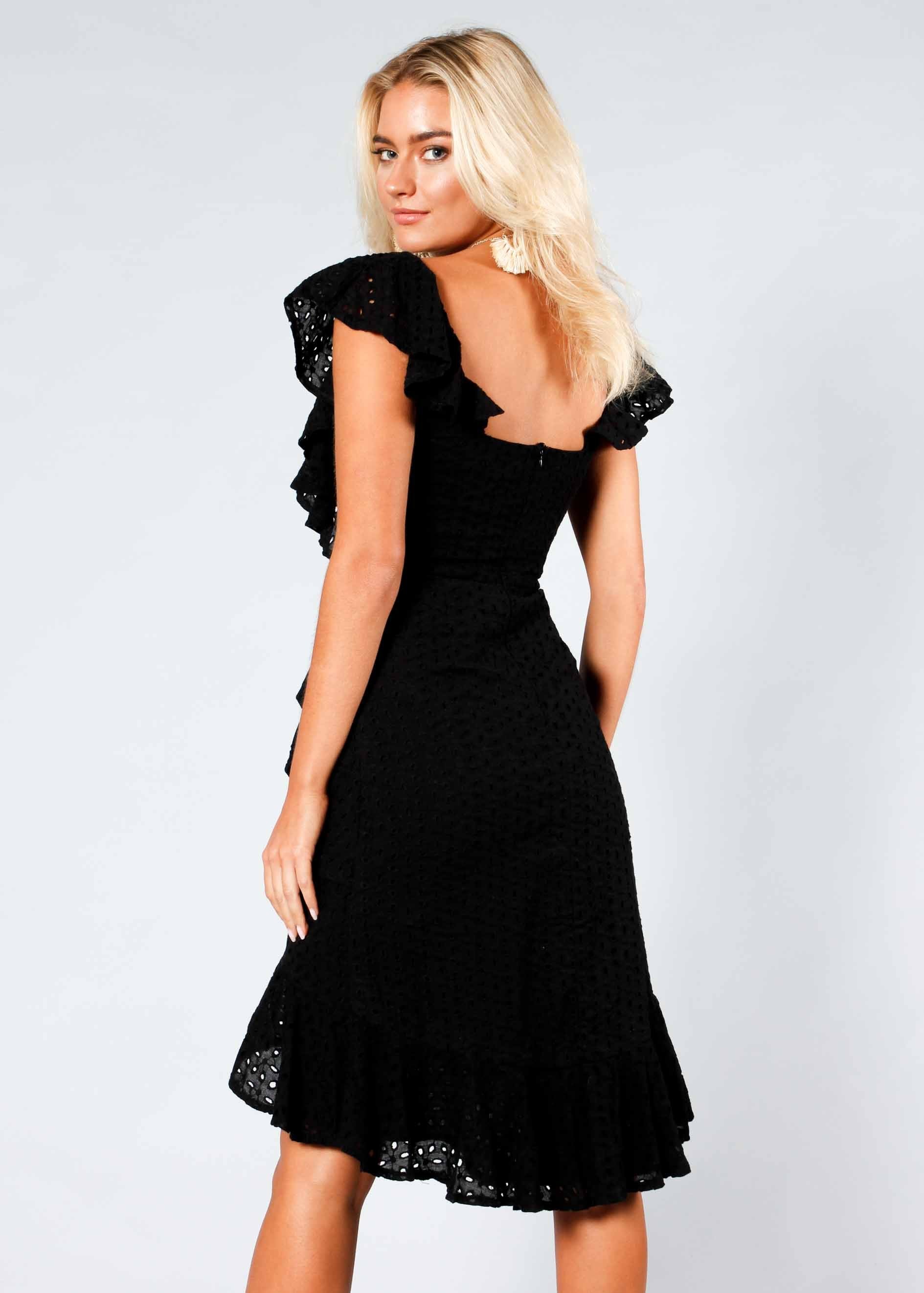 Crafted Dreams Embroidered Dress - Black