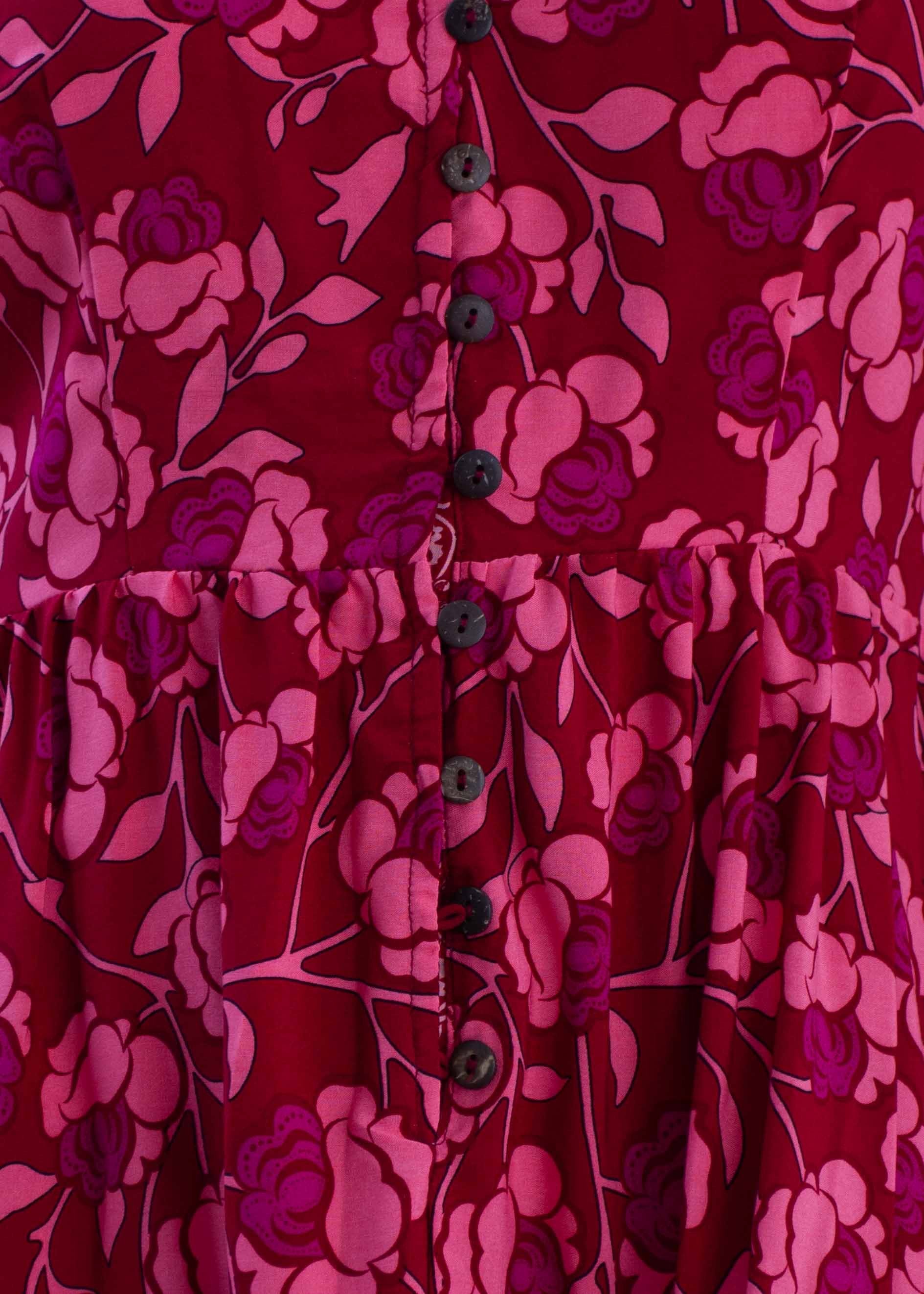 Sumatra Swing Dress - Crimson Floral