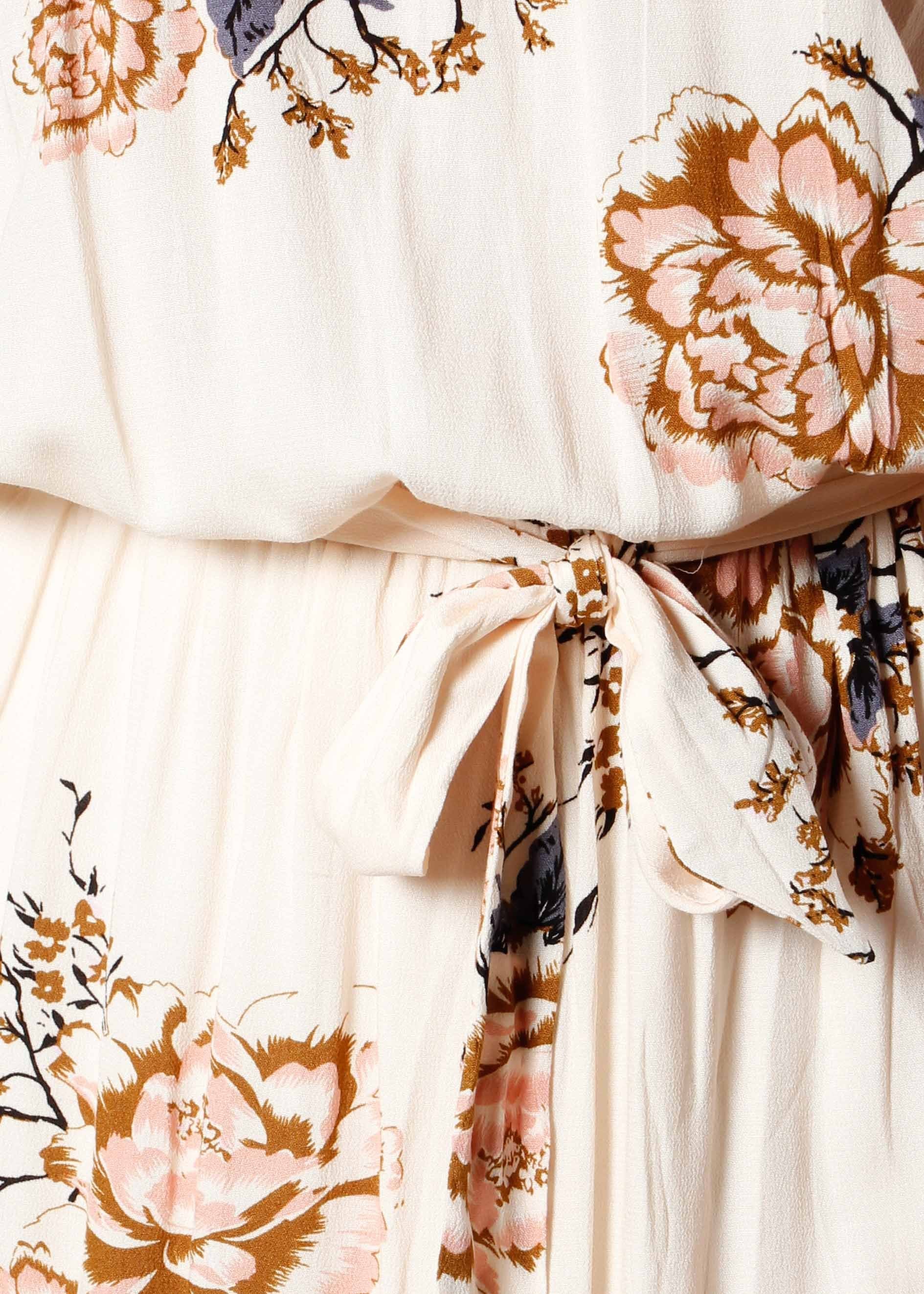 Elodie Off Shoulder Midi Dress w/ Tie - Posie