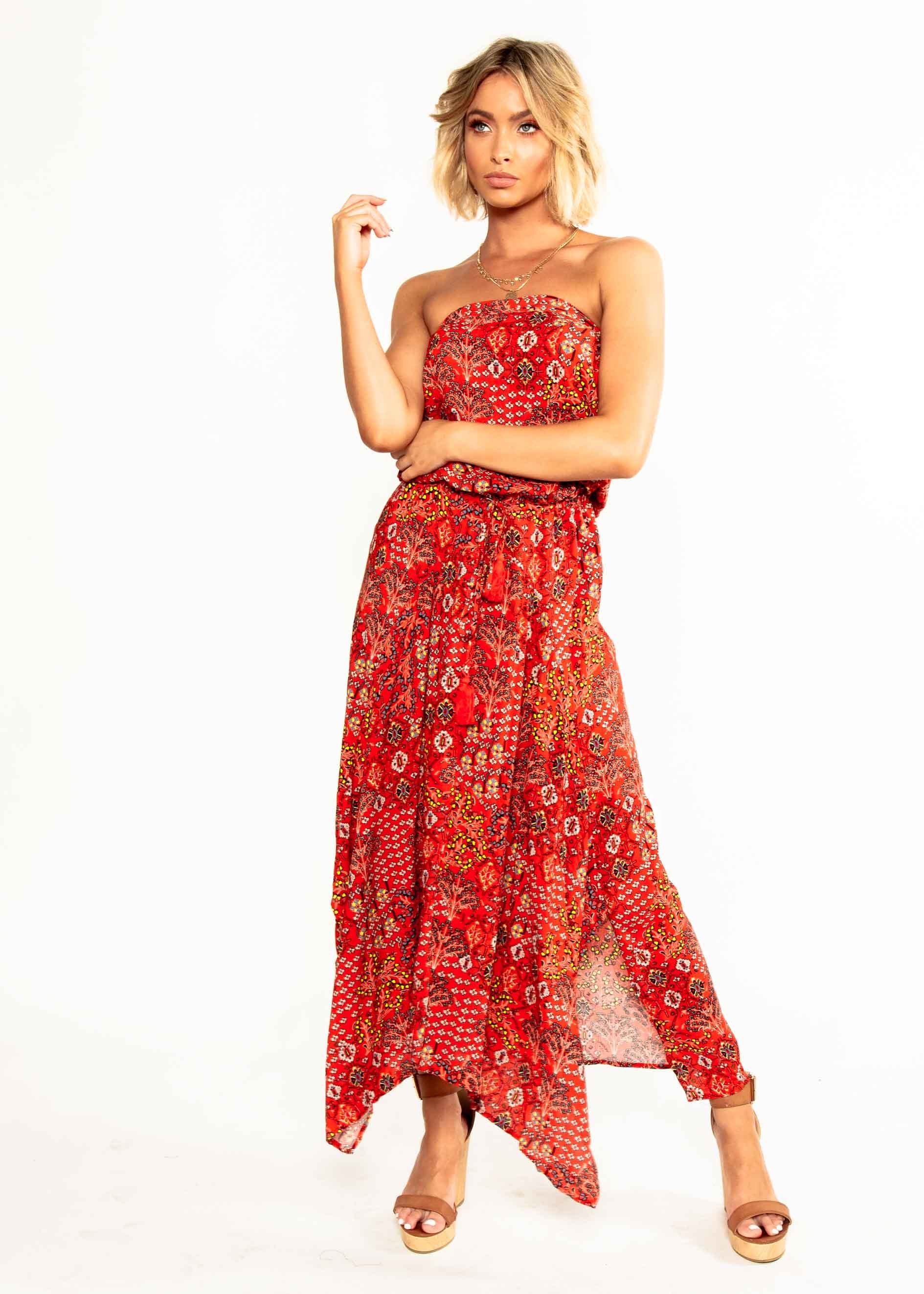 New Freedom Strapless Maxi Dress - Fiesta