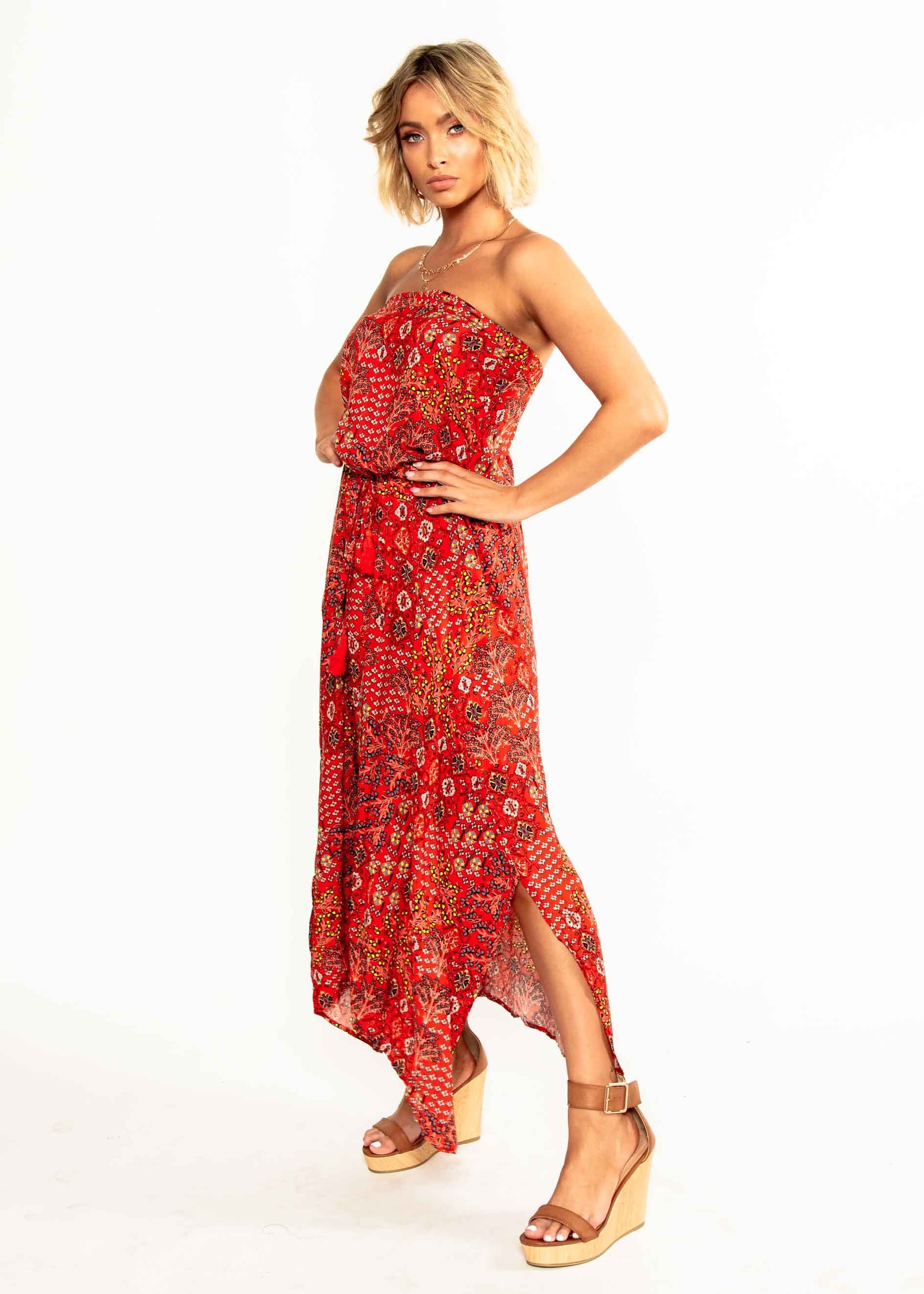 New Freedom Strapless Maxi Dress - Fiesta