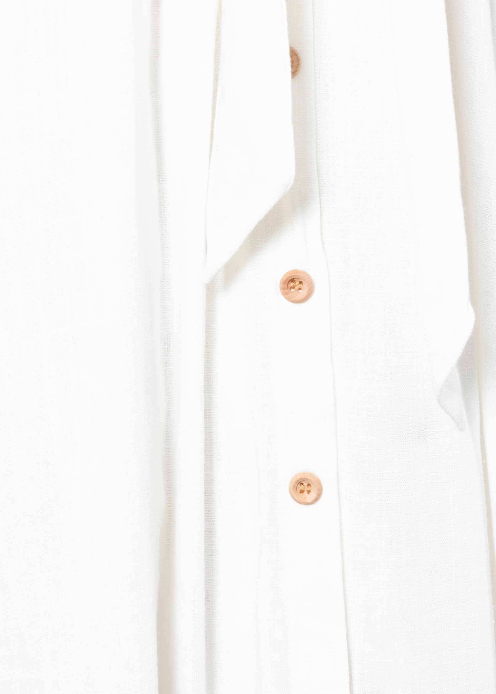 Raegan Linen Midi Dress w/ Tie - White