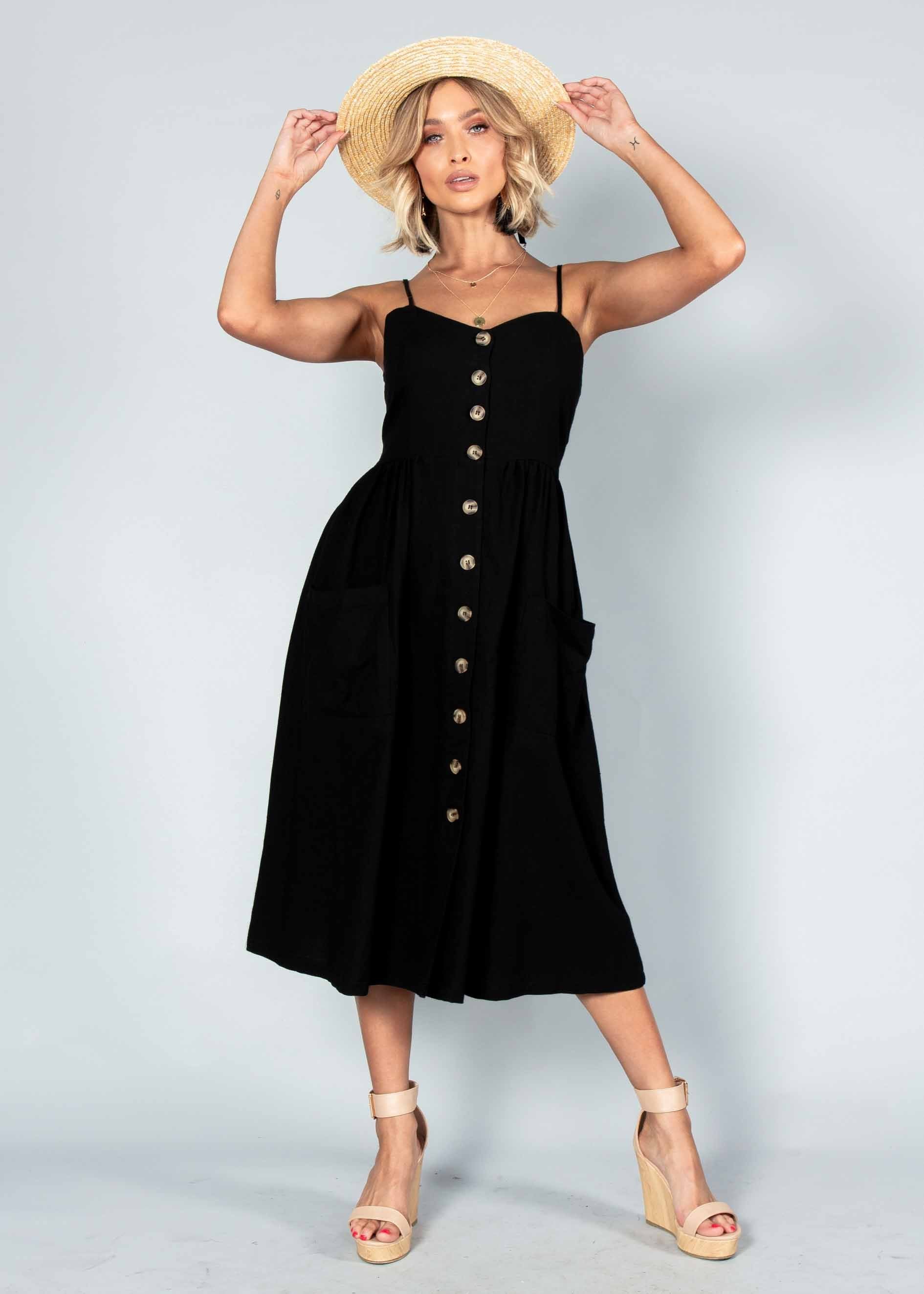 Darling Dream Midi Dress - Black