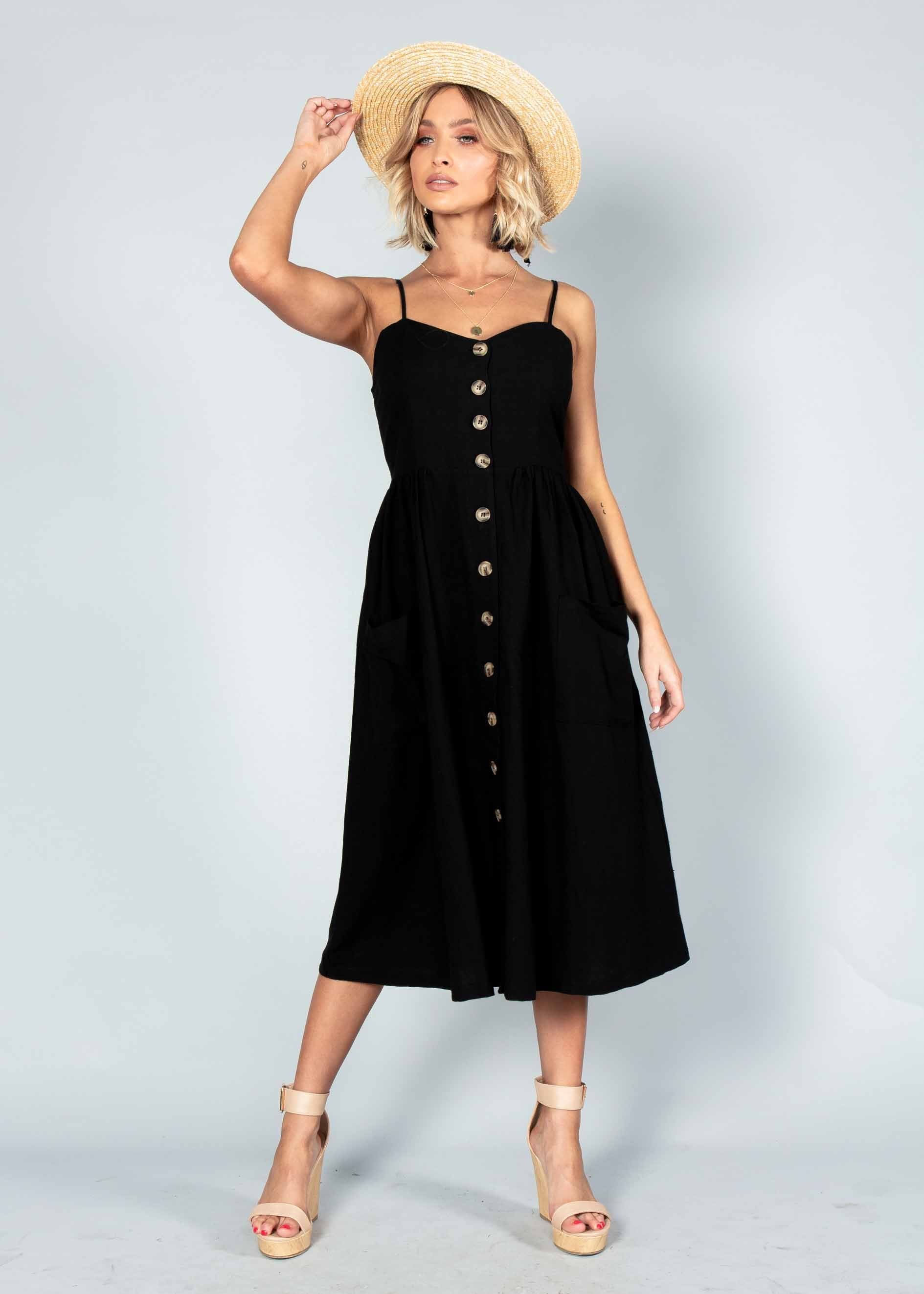 Darling Dream Midi Dress - Black