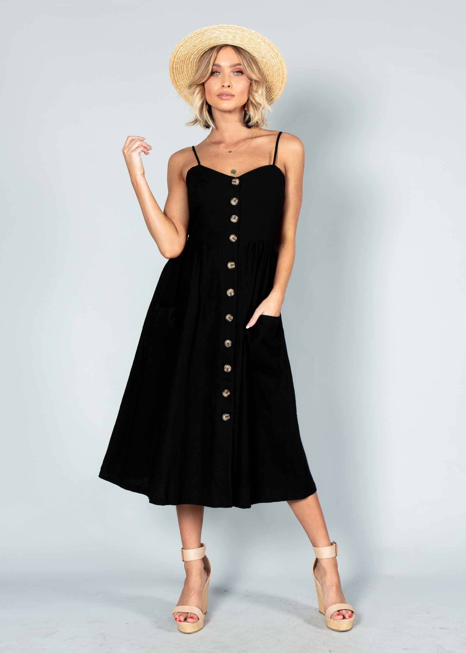 Darling Dream Midi Dress - Black