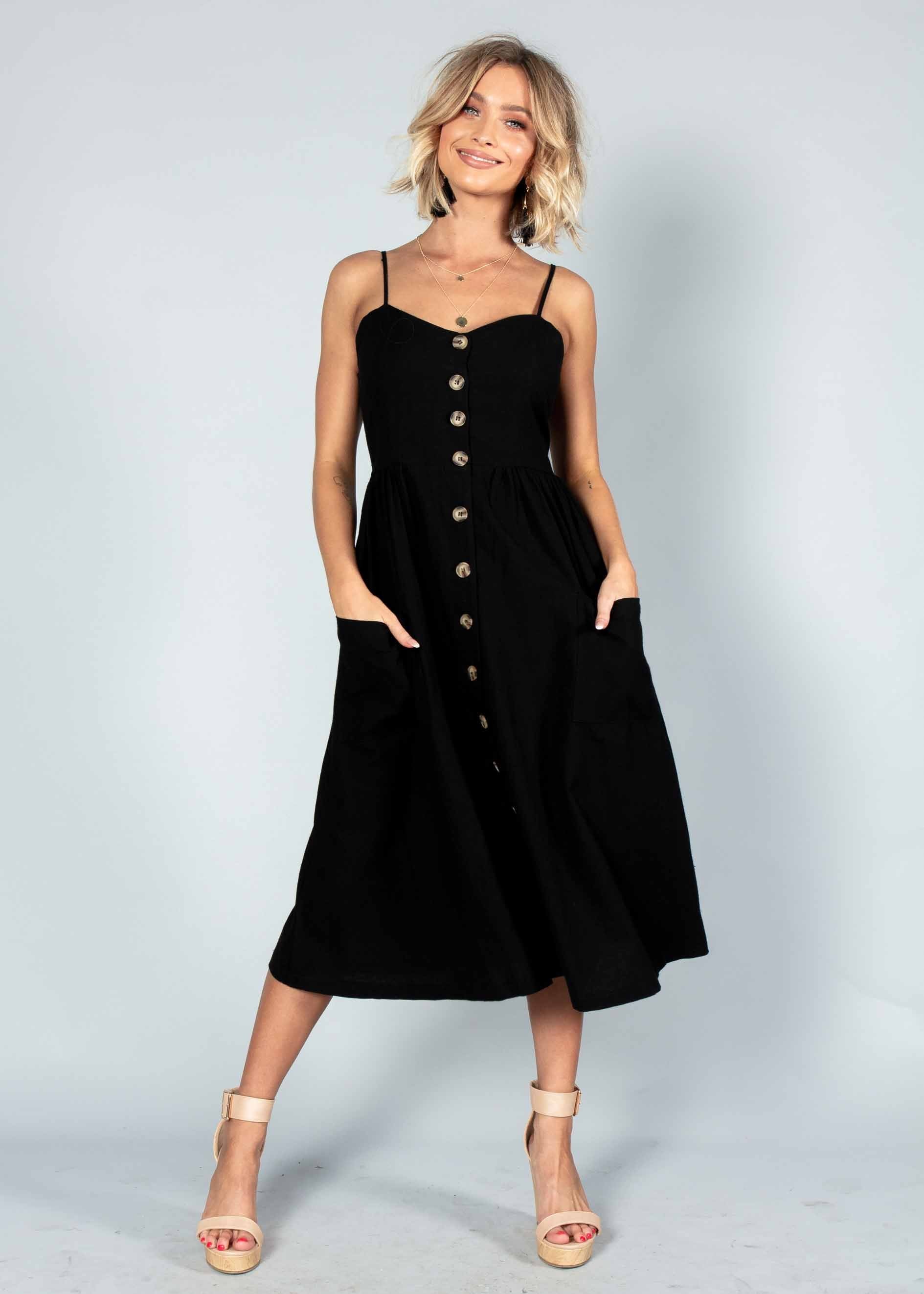 Darling Dream Midi Dress - Black