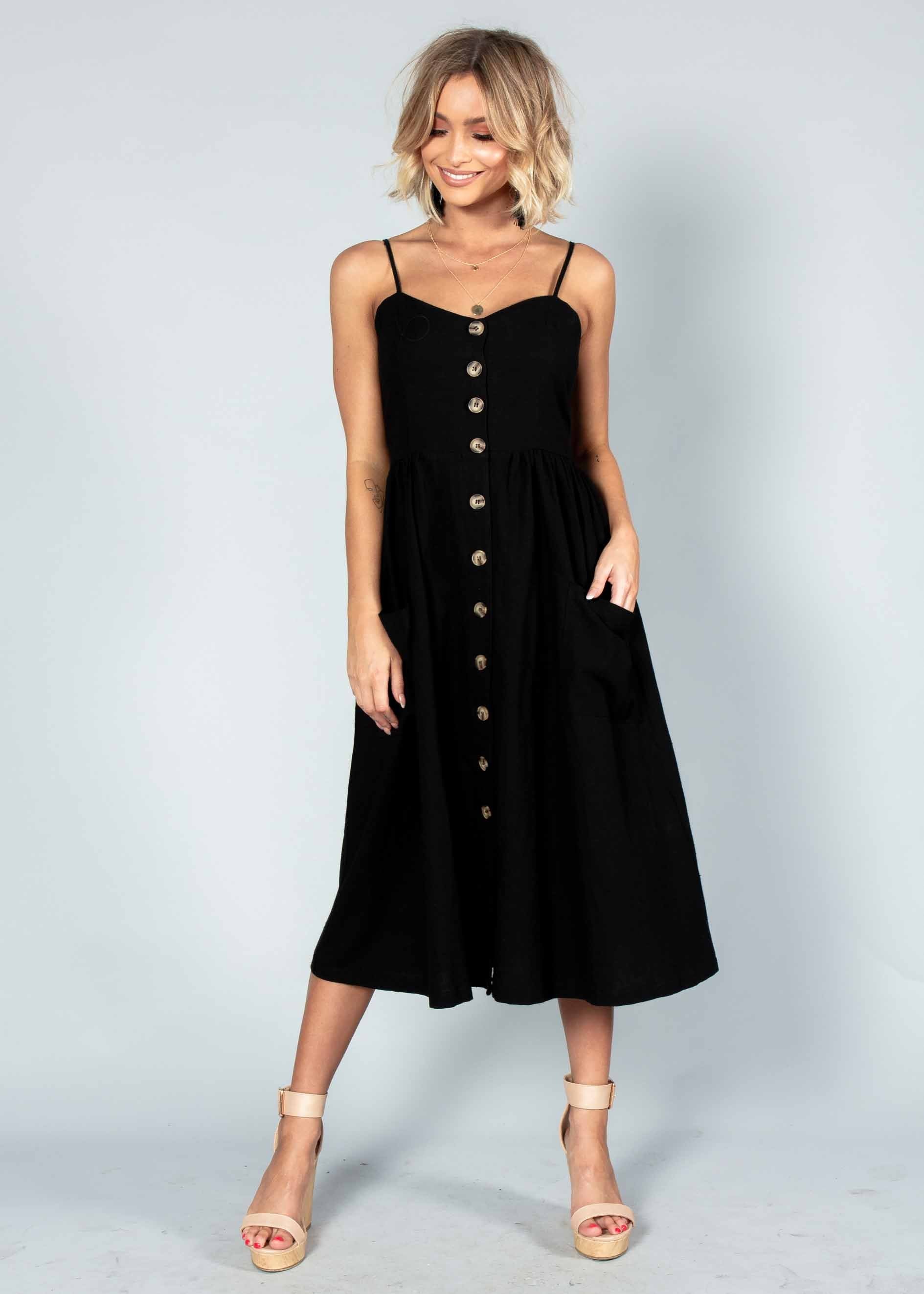 Darling Dream Midi Dress - Black