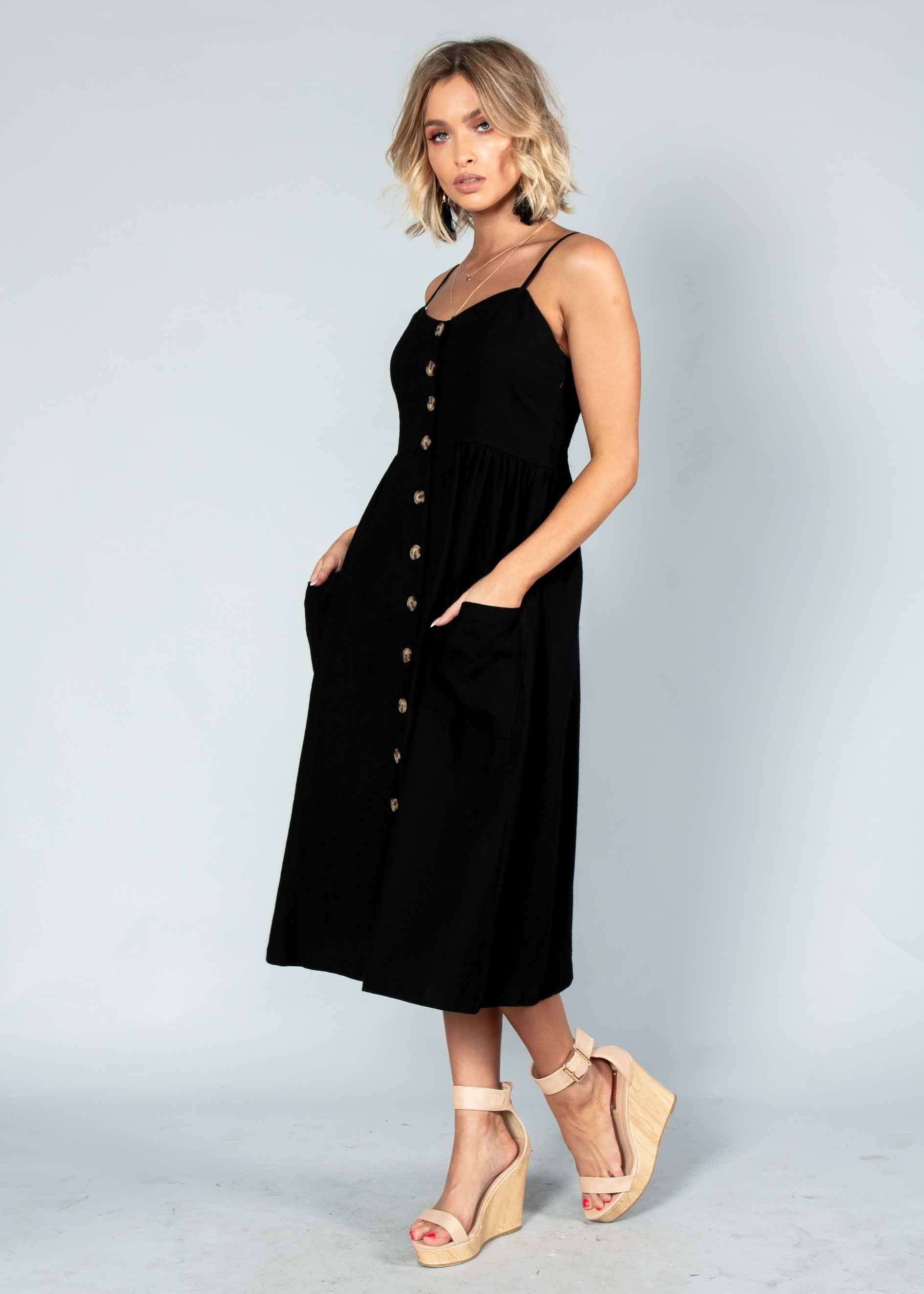 Darling Dream Midi Dress - Black