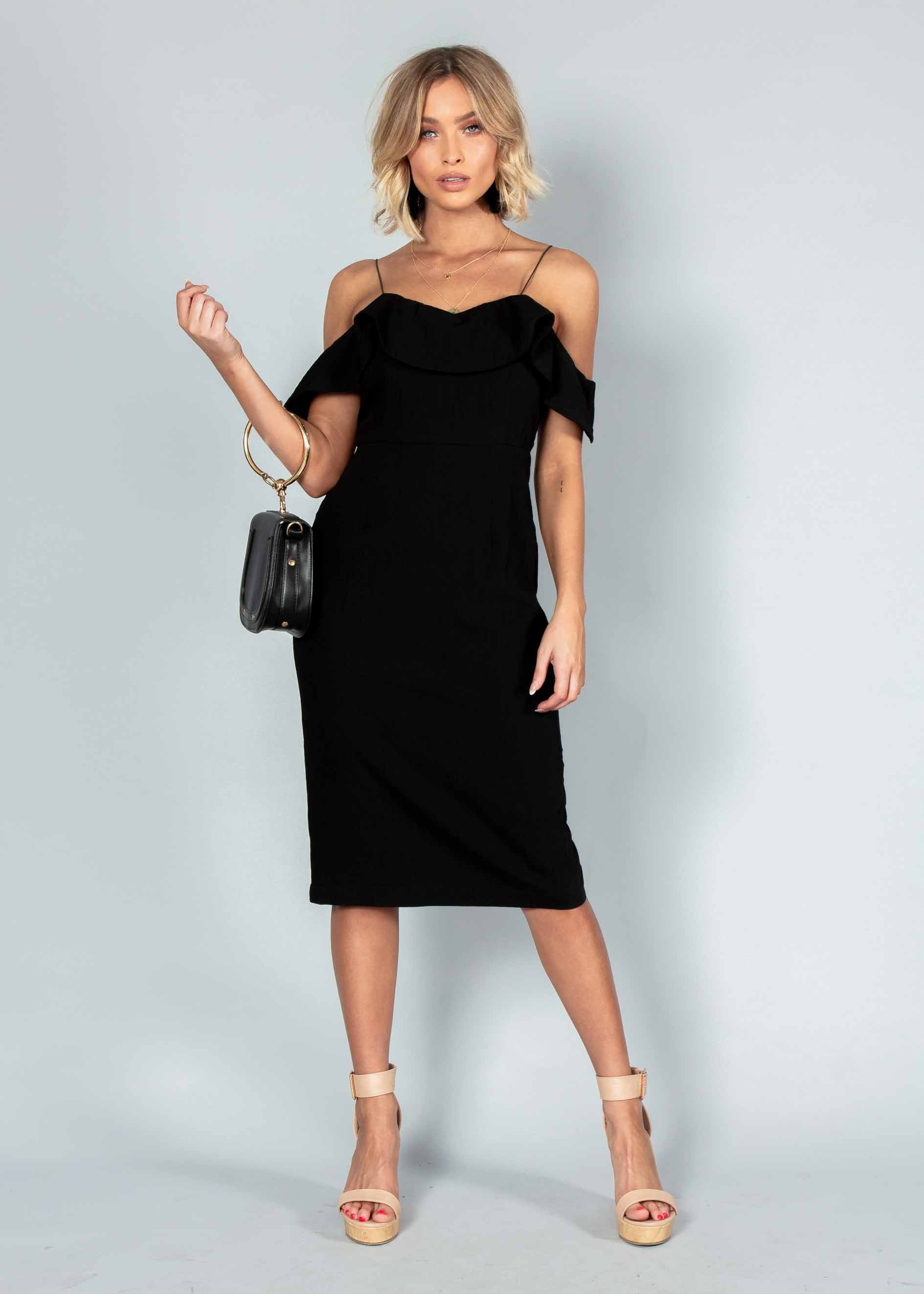 Stay Forever Midi Dress - Black