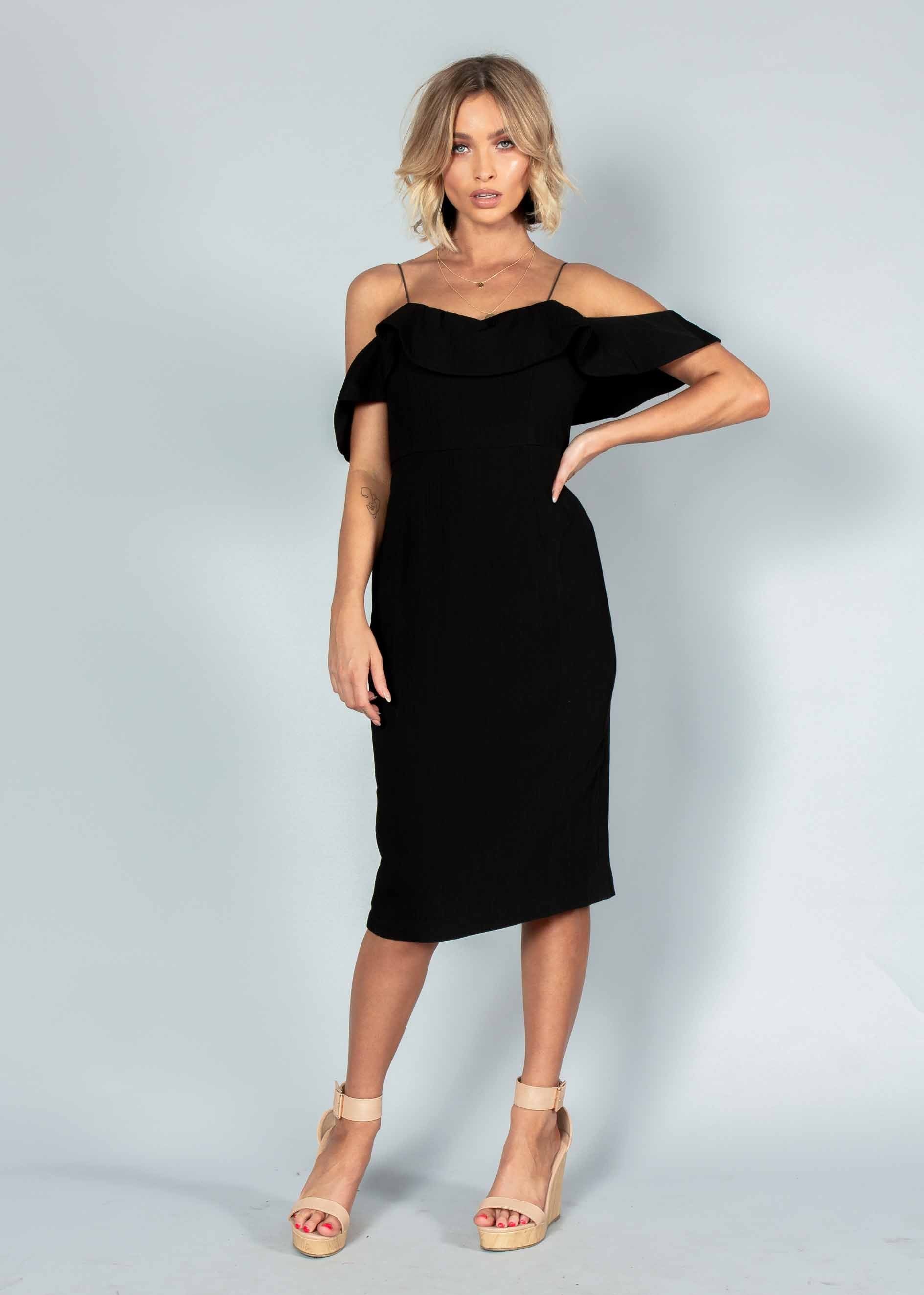 Stay Forever Midi Dress - Black