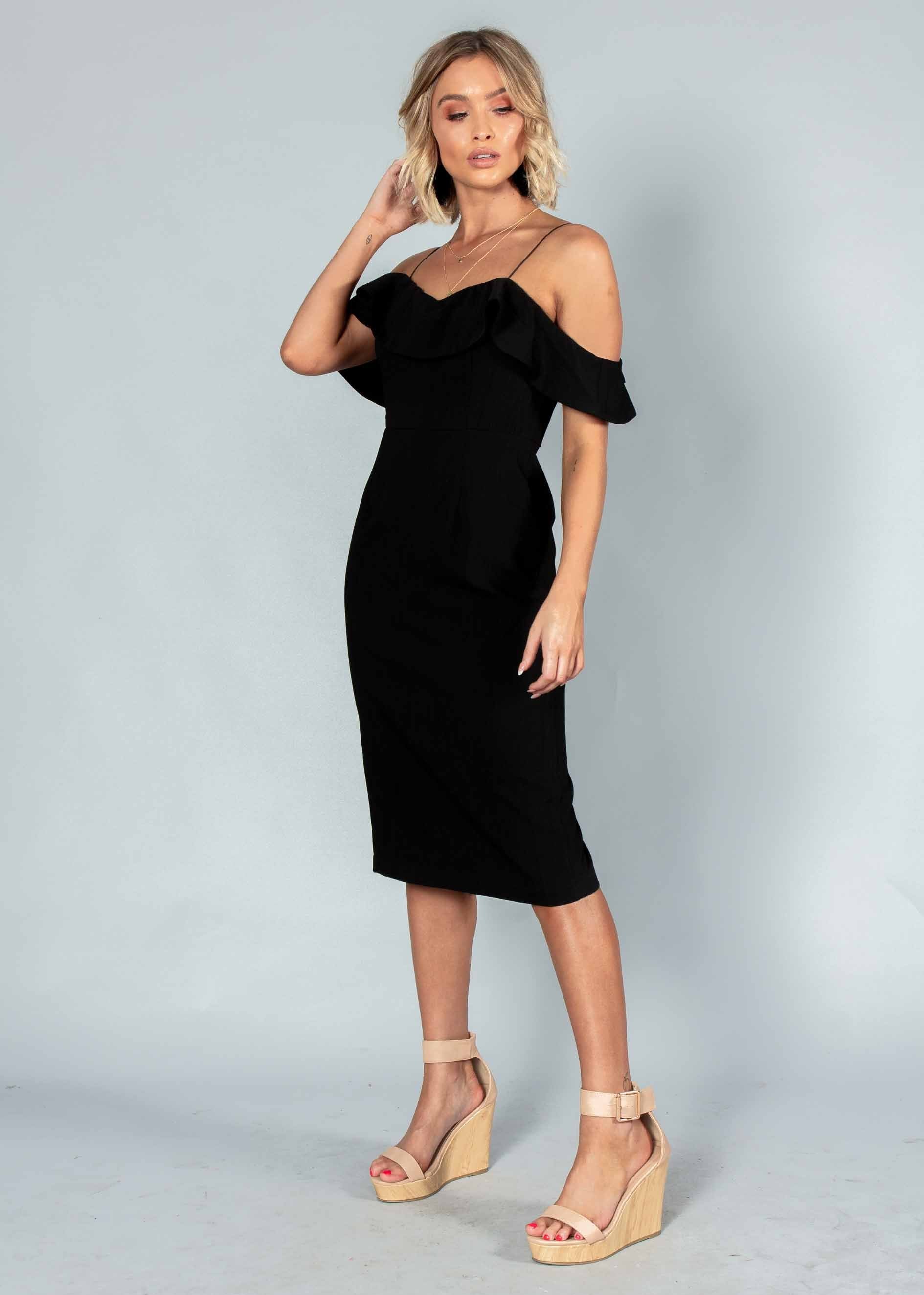 Stay Forever Midi Dress - Black