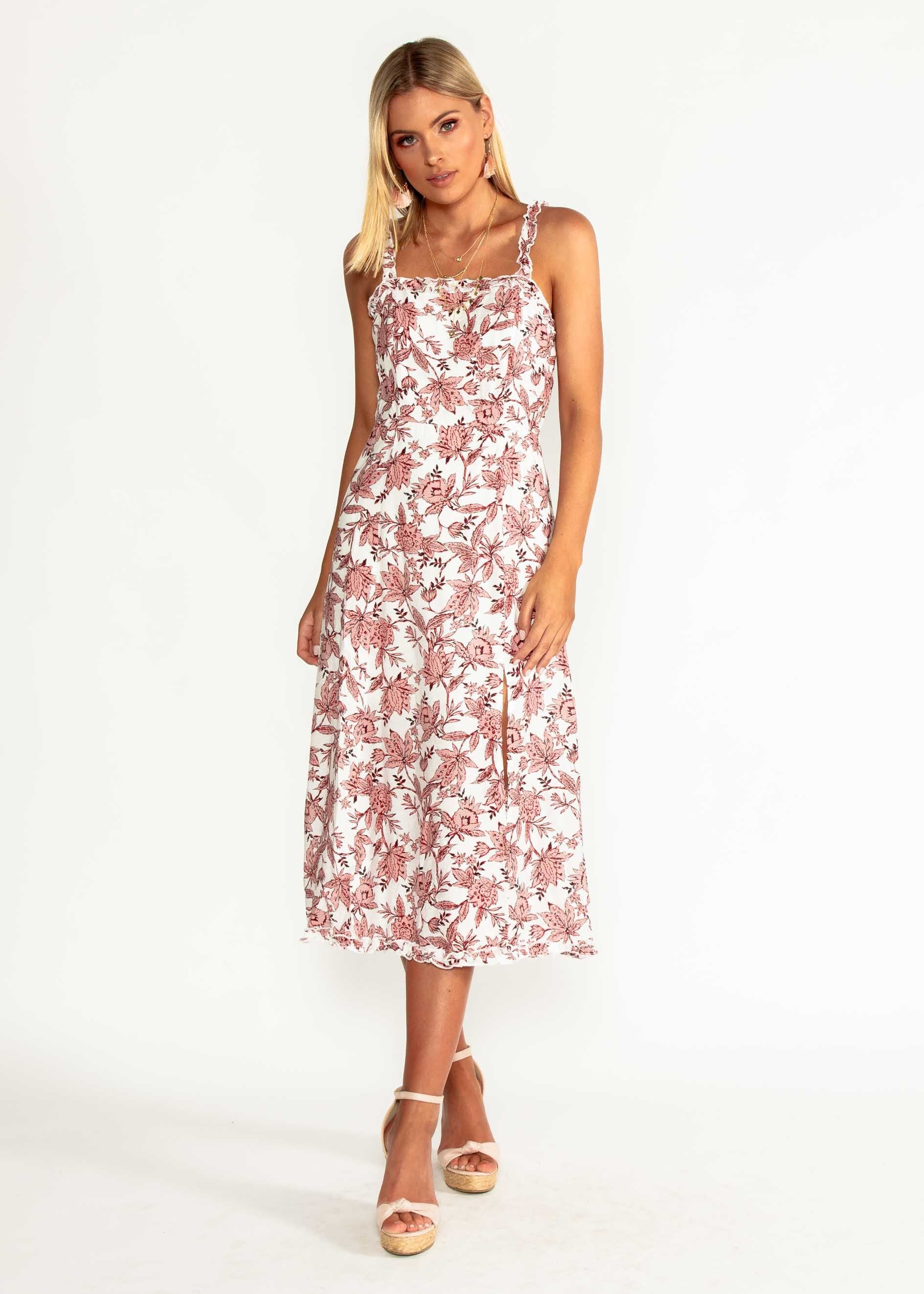 Wildest Dreams Midi Dress - Blush Floral