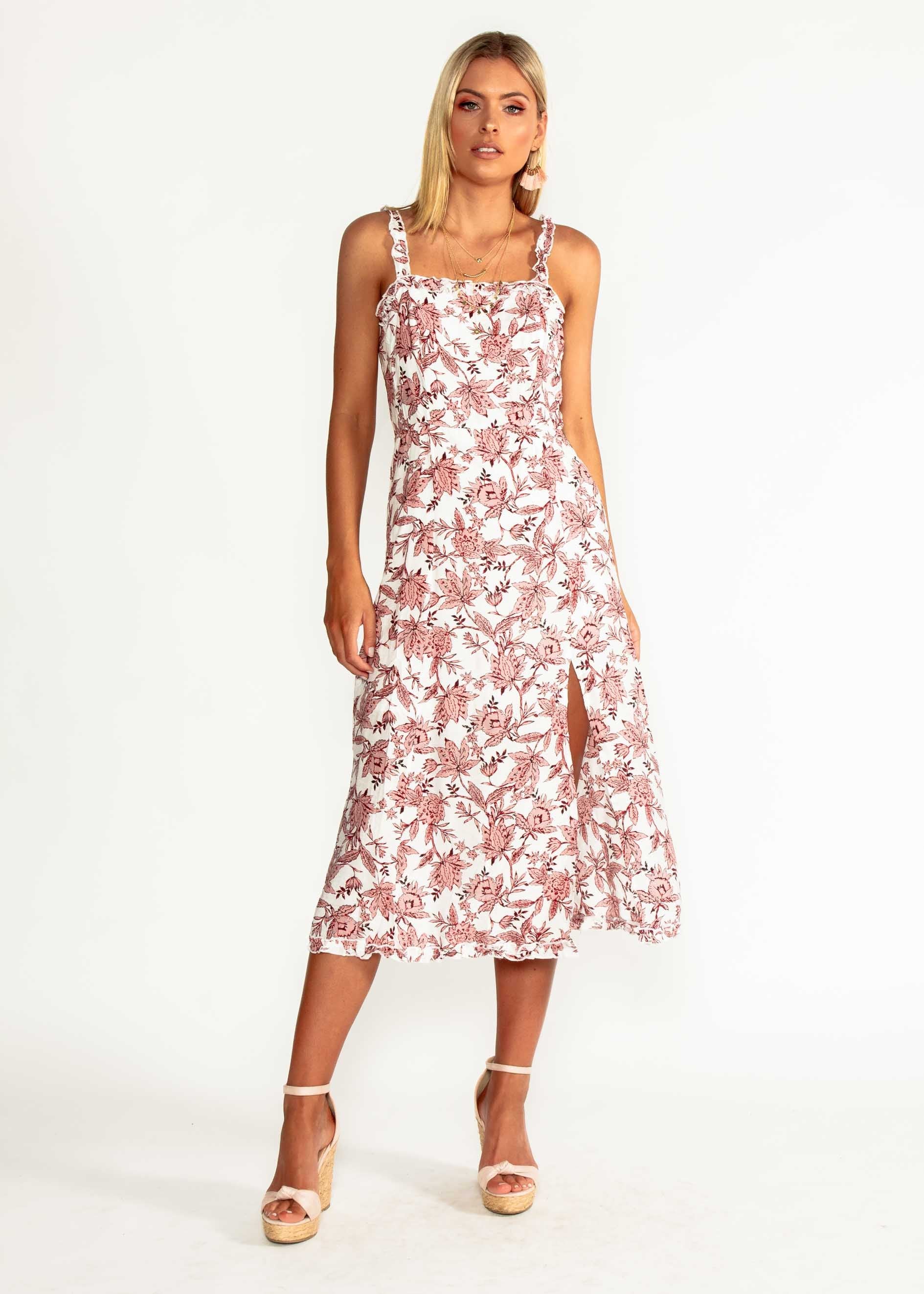 Wildest Dreams Midi Dress - Blush Floral