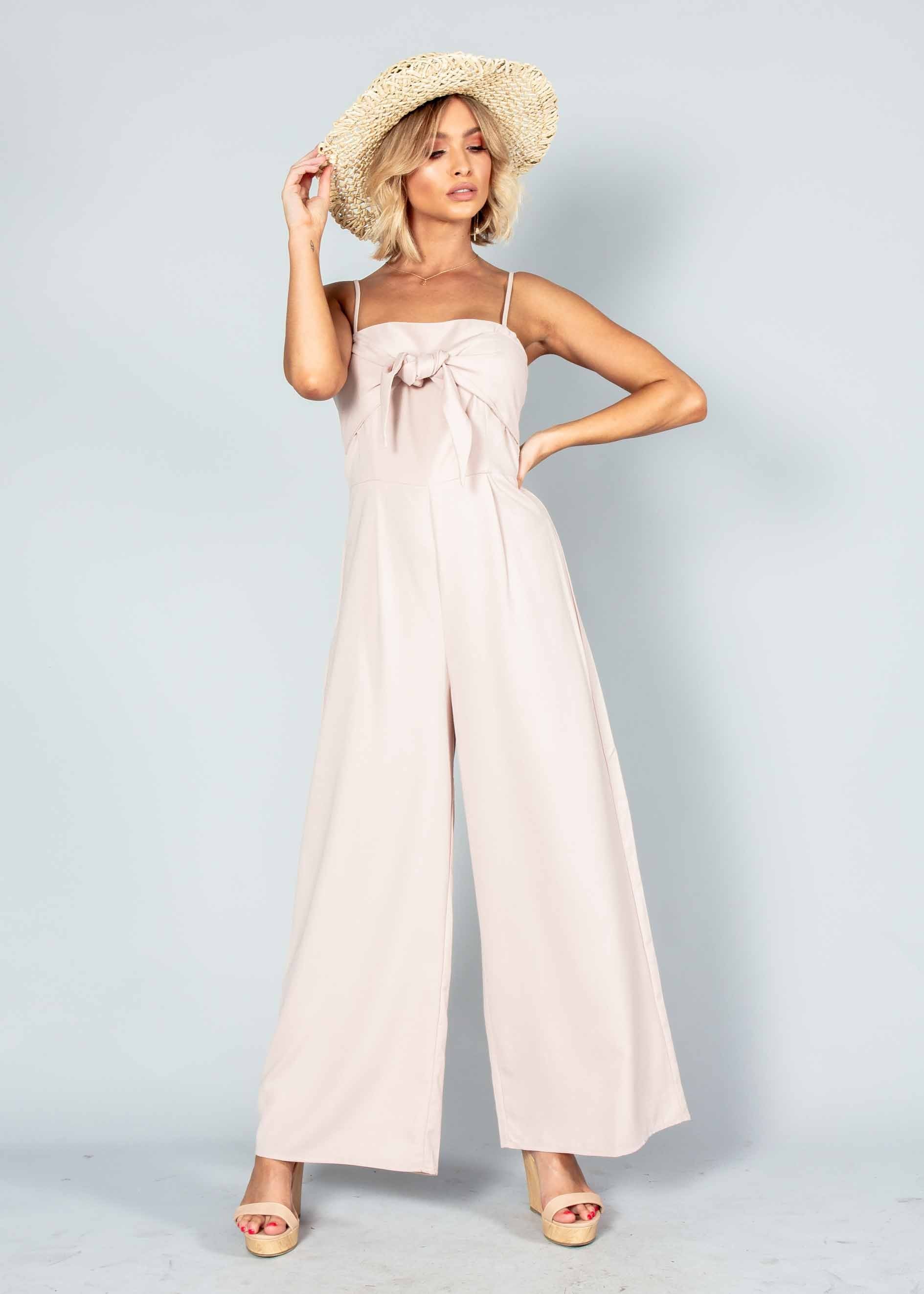 Braelynn Tie Pantsuit - Blush