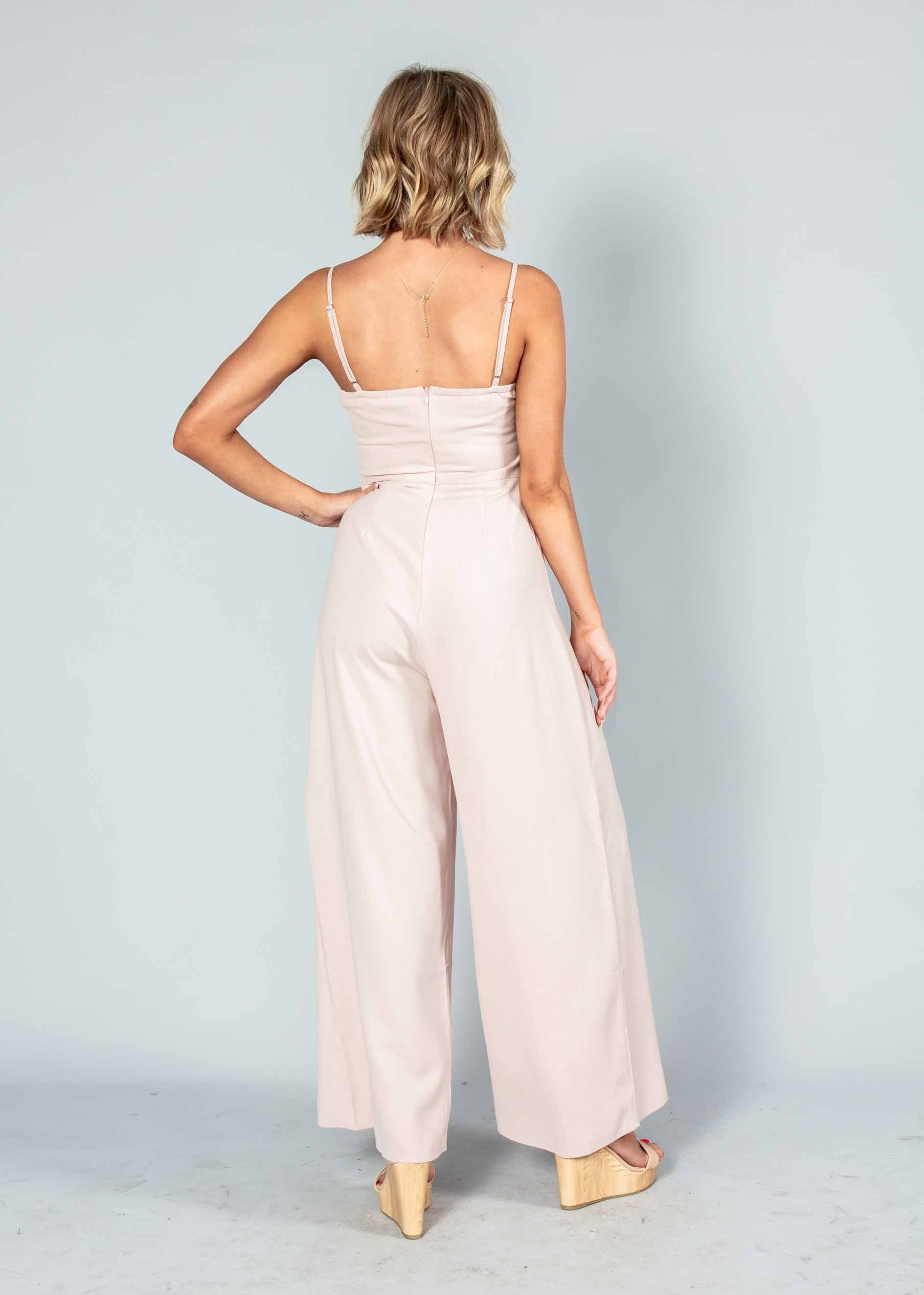 Braelynn Tie Pantsuit - Blush