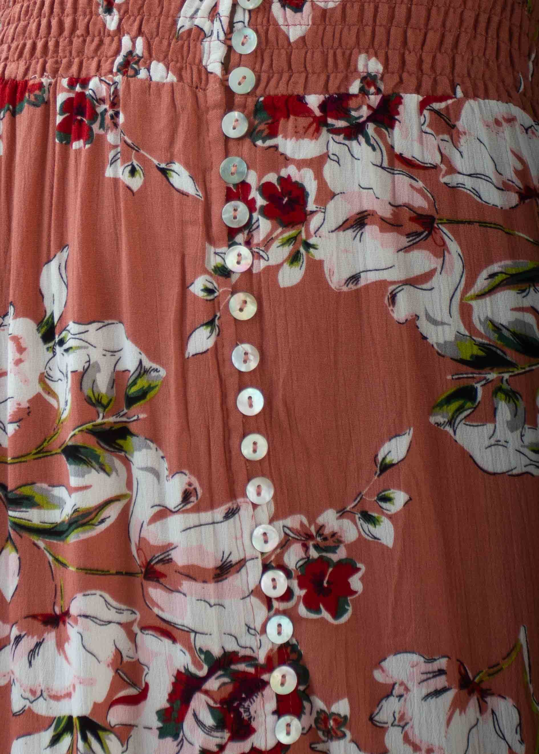Leaving California Midi Dress - Rose Floral
