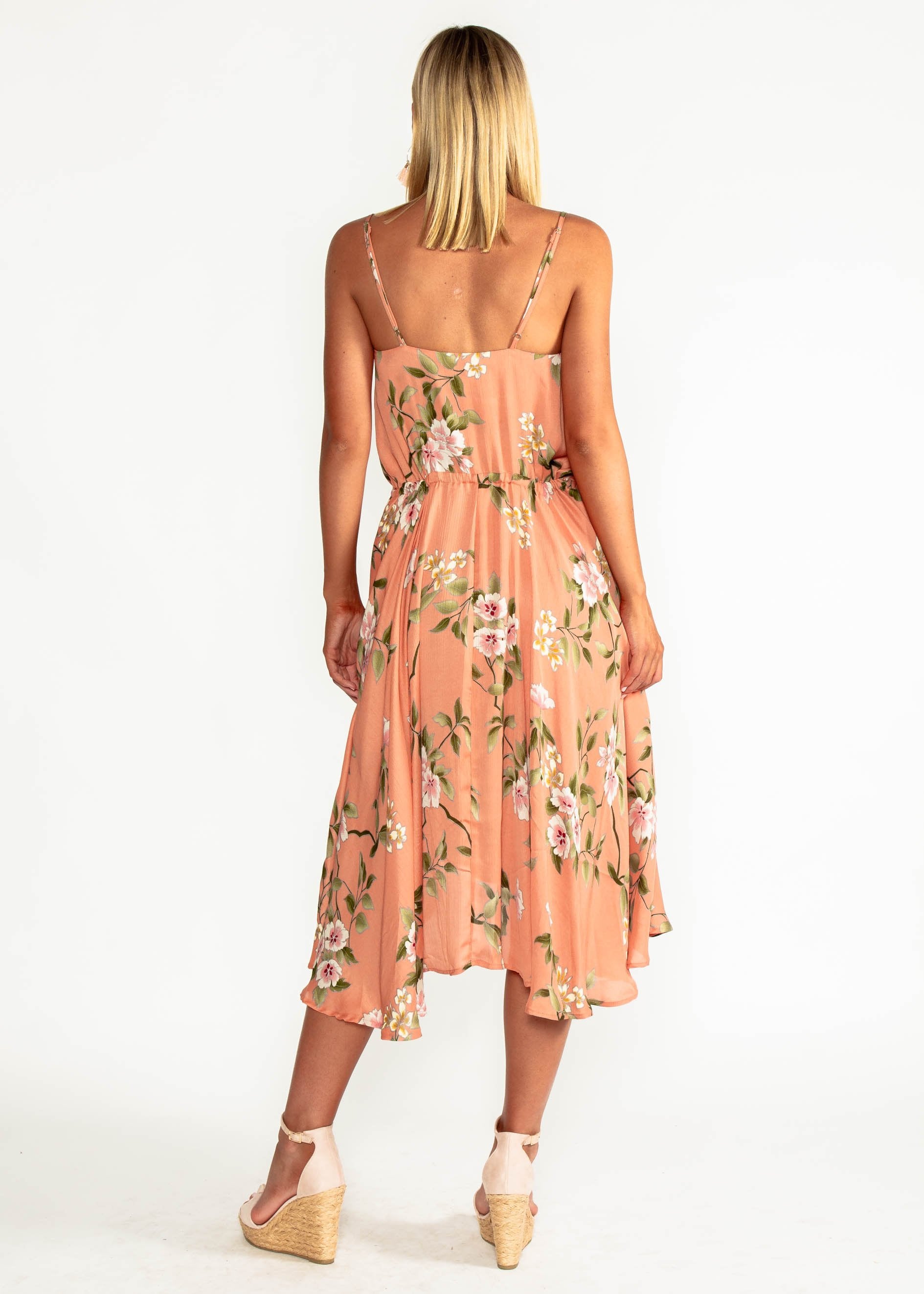 In A Million Midi Dress - Peach Floral