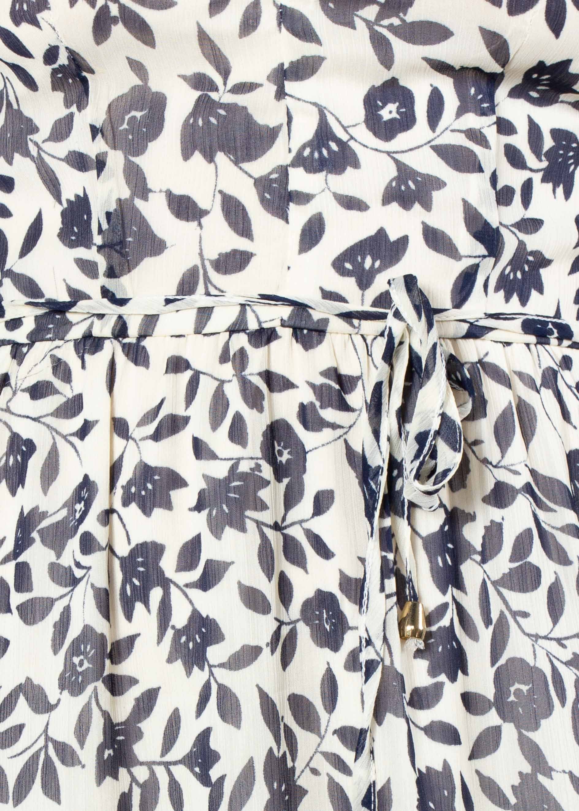 Xena Dress w/ Tie - Navy Floral