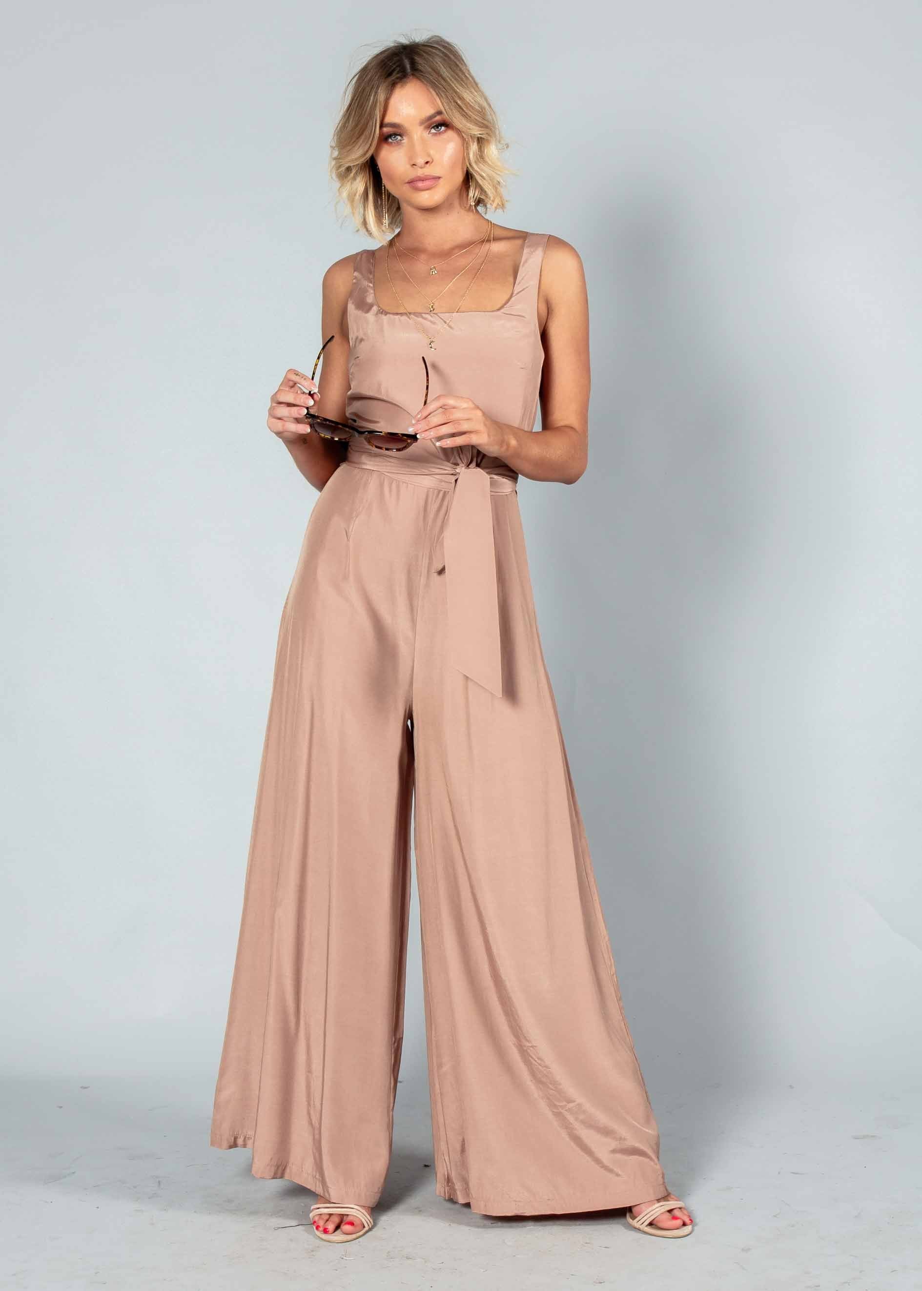 Lexa Pantsuit w/ Tie - Mocha