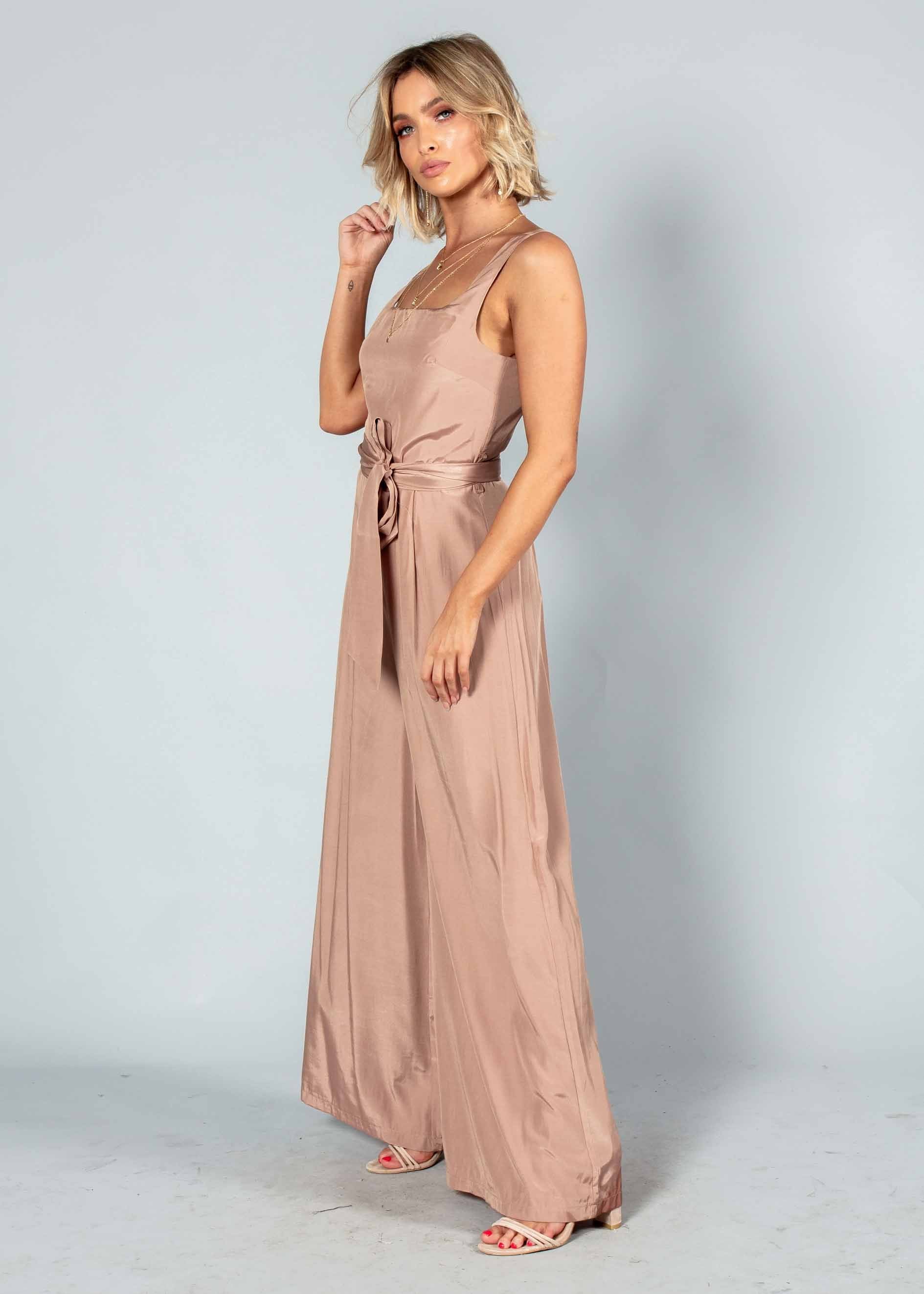 Lexa Pantsuit w/ Tie - Mocha